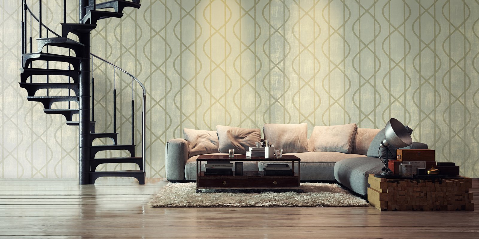 Venus Sage Green wallpaper in green color - pattern number GH81215-23 - by Galerie in the Universe collection