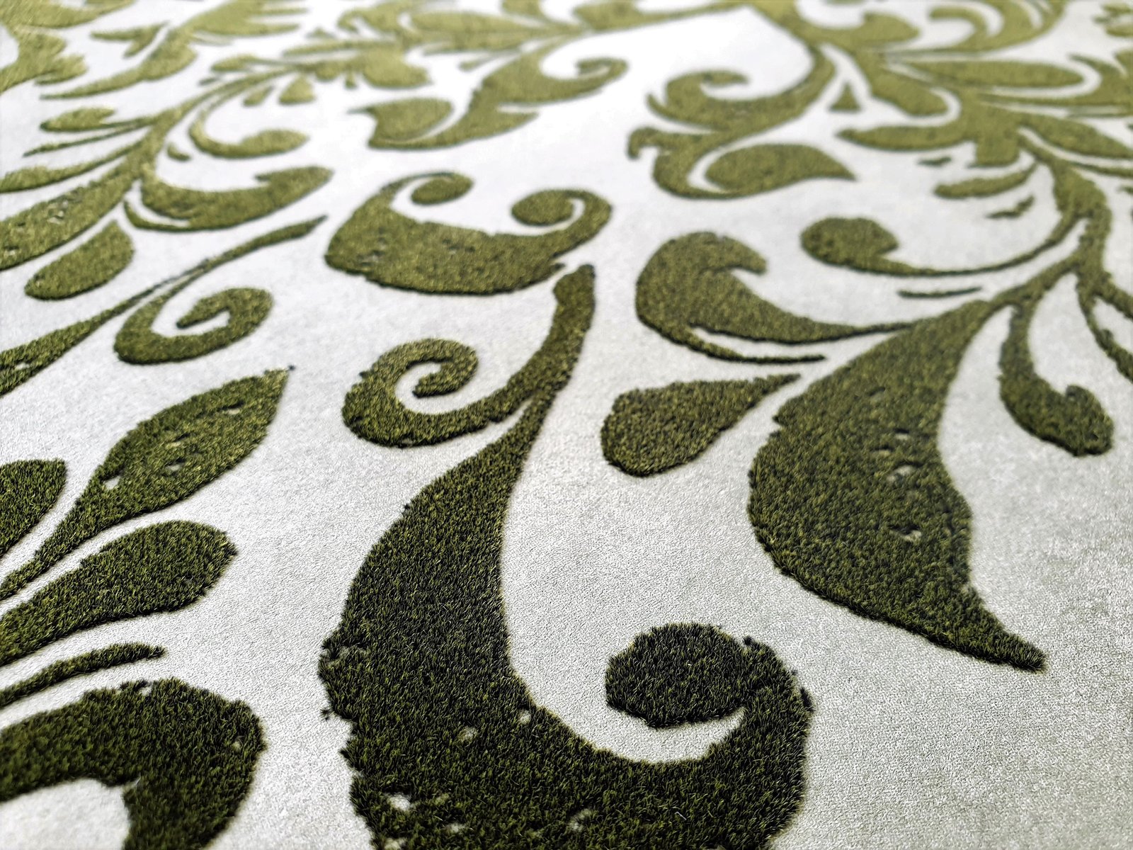 Mayfair / Loft Damask Flock wallpaper in green color - pattern number GH81254-23 - by Galerie in the Urban Classics collection