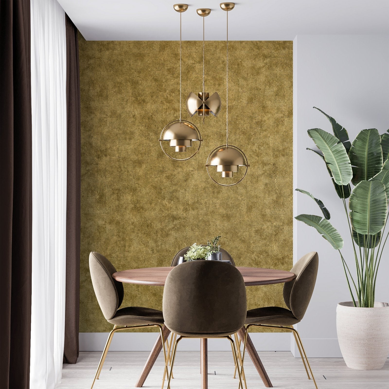 Cord wallpaper in gold color - pattern number GH81288-23 - by Galerie in the Precious collection