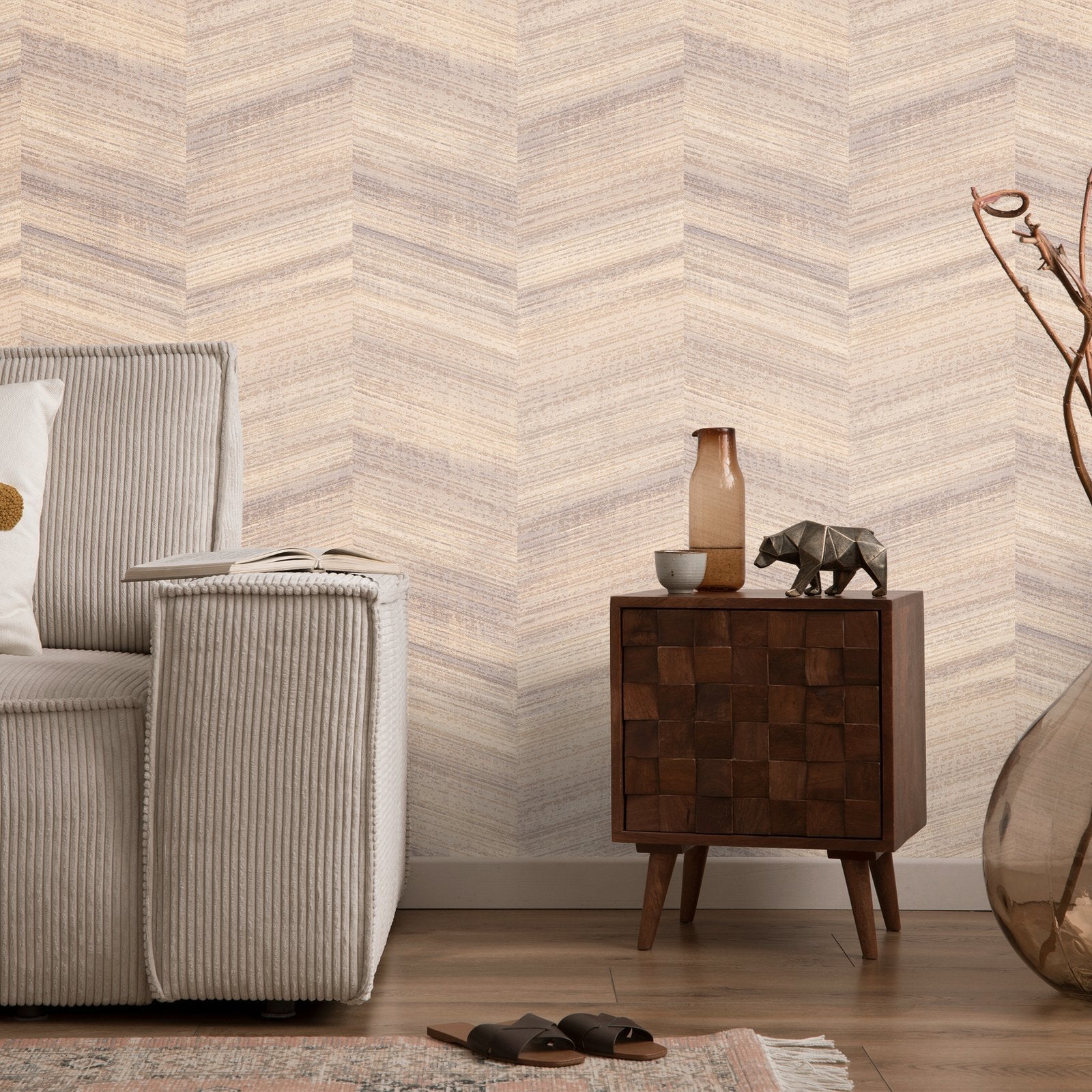 Vetro wallpaper in orange color - pattern number GH81324-23 - by Galerie in the Salt collection