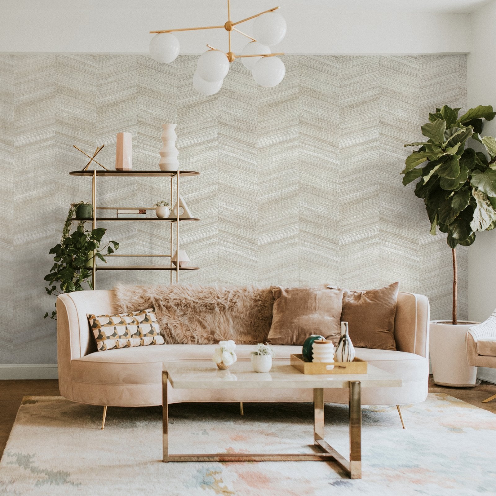 Vetro wallpaper in beige color - pattern number GH81329-23 - by Galerie in the Salt collection