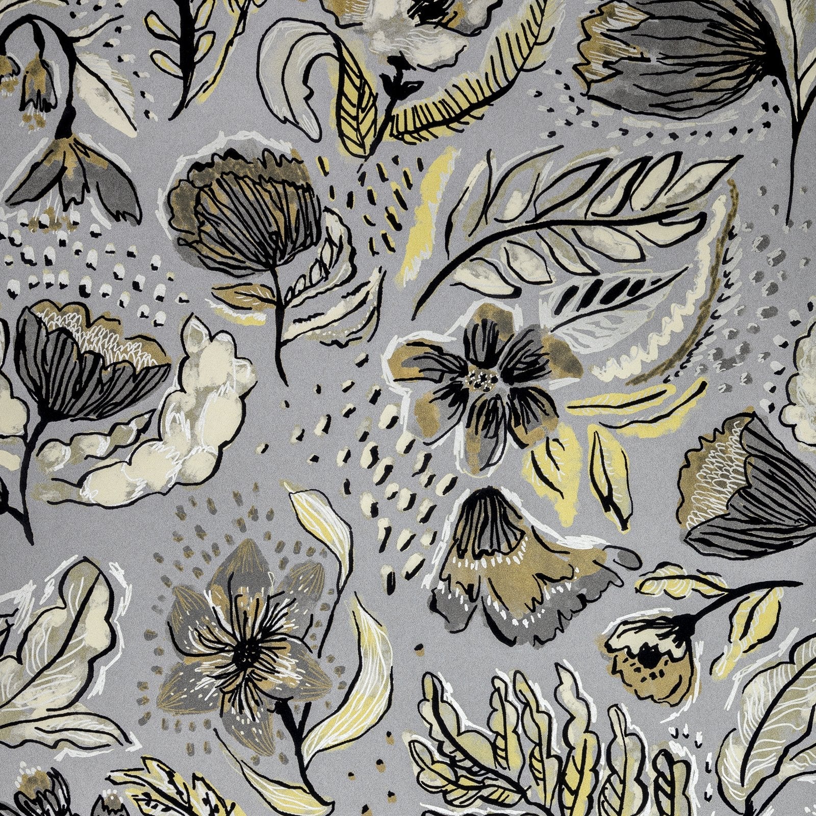 Wild Garden wallpaper in silver grey color - pattern number GH81333-23 - by Galerie in the Pepper collection
