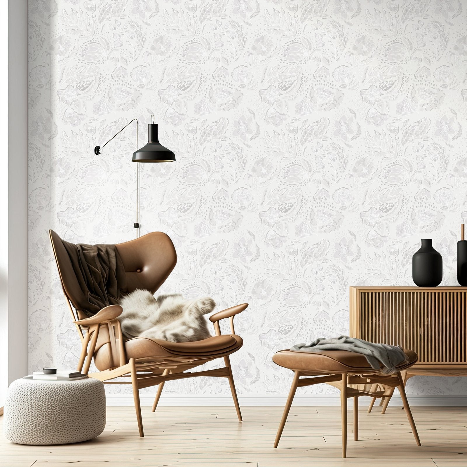 Wild Garden wallpaper in white color - pattern number GH81336-23 - by Galerie in the Pepper collection