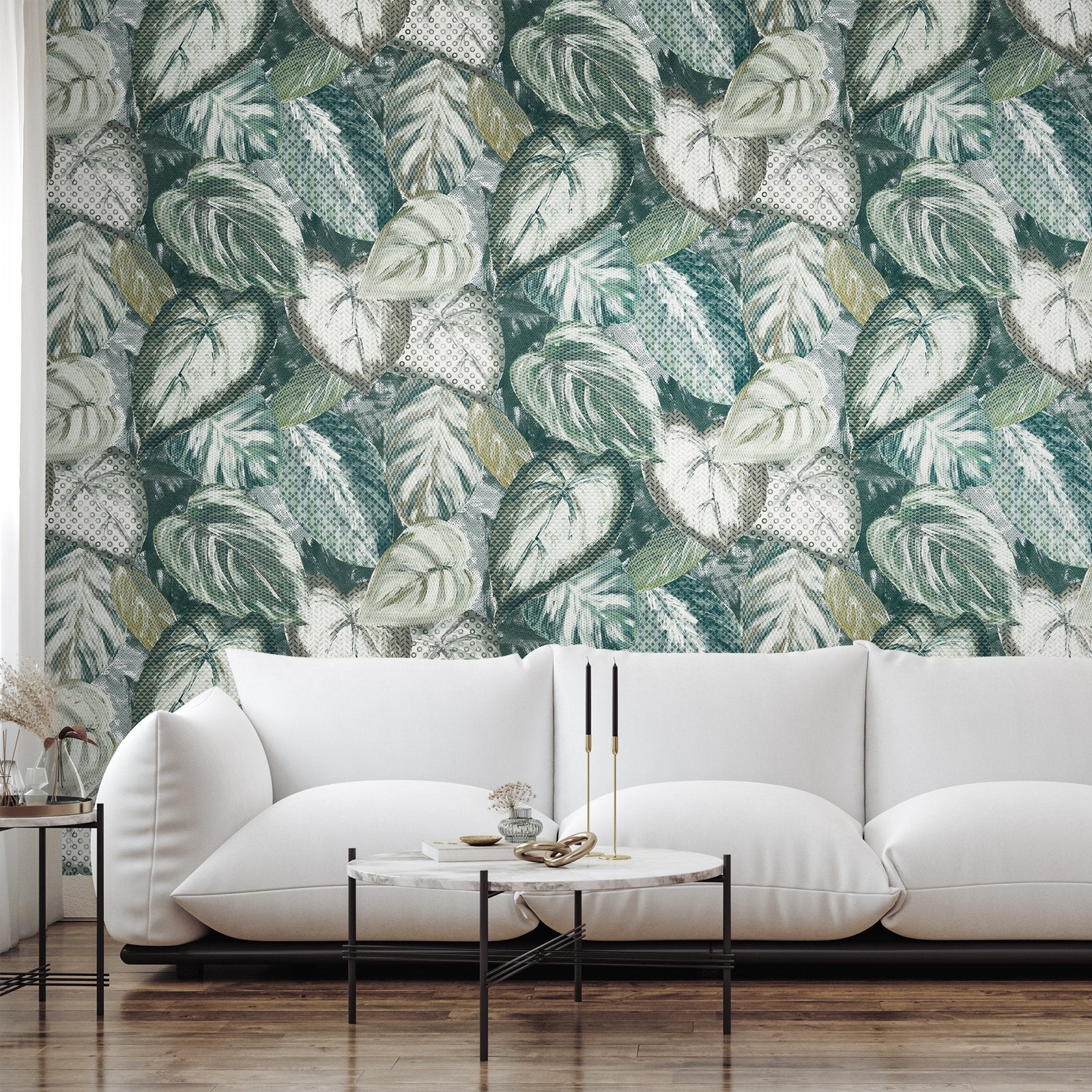 Ficus wallpaper in green color - pattern number GH81344-23 - by Galerie in the Pepper collection