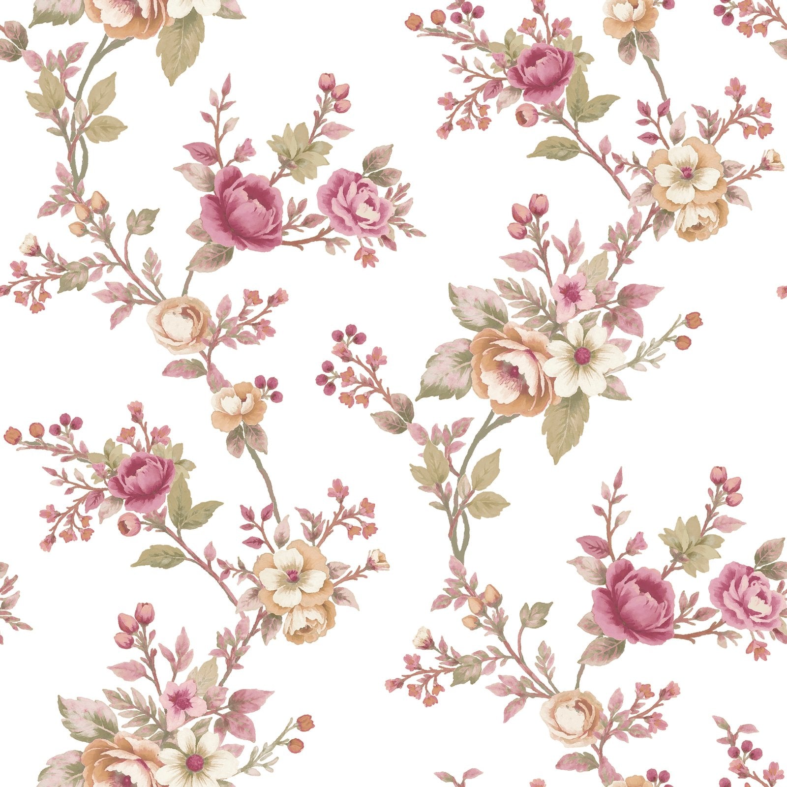 Soffio Garden Wallpaper in Red color - pattern number 8326 - by Galerie in the Blooming Garden collection