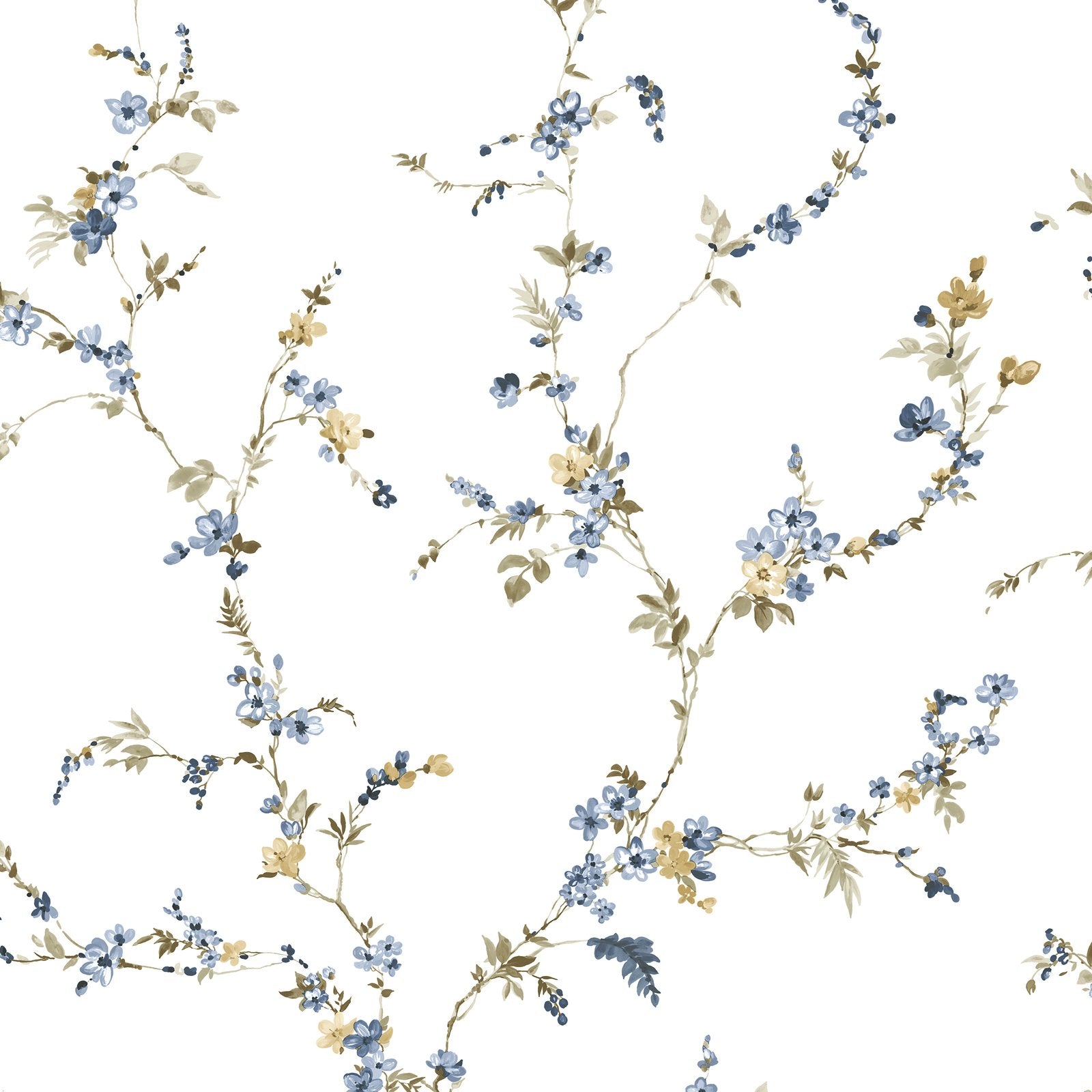 Fiorellino Edra Wallpaper in Blue color - pattern number 8336 - by Galerie in the Blooming Garden collection