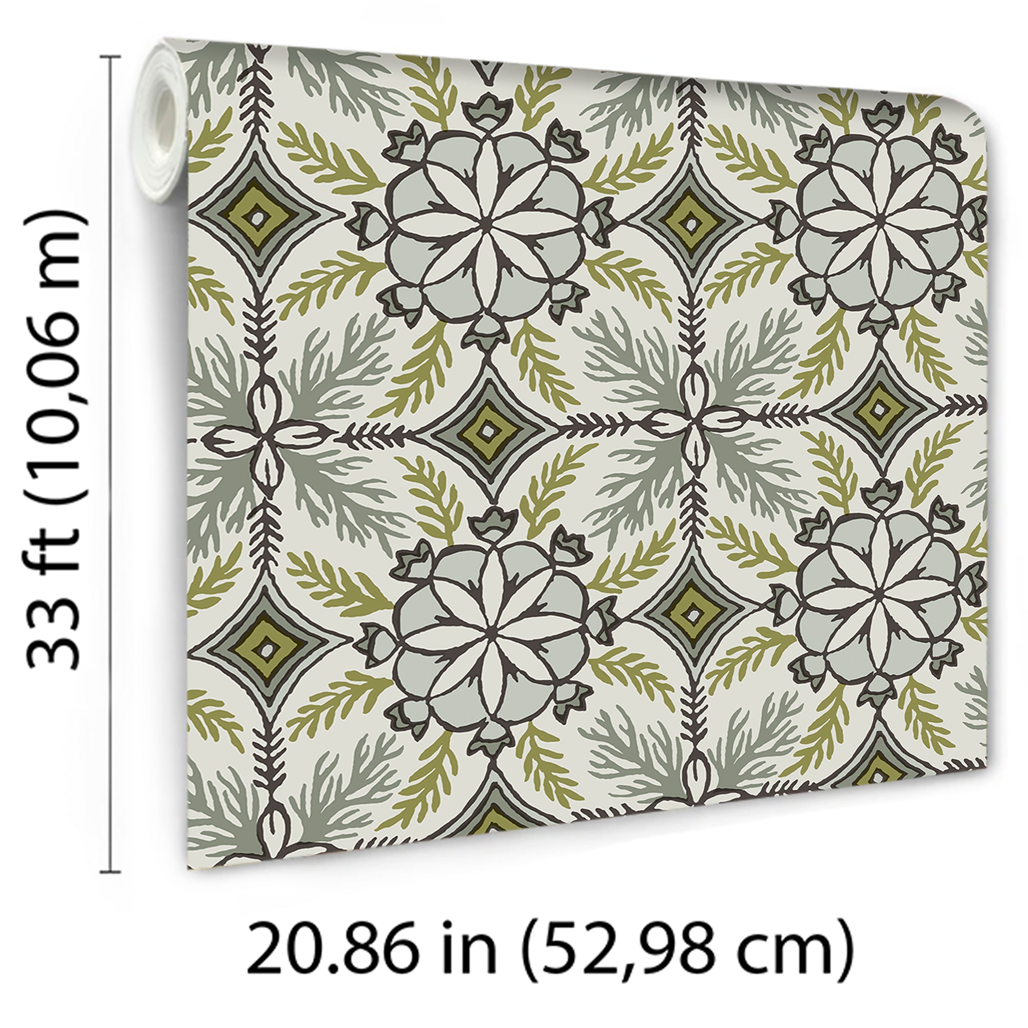 Morocco Wallpaper in green color - pattern number 8421-ANT-AE2 - by Veer Decor in the Veer Decor 2025 Collection collection