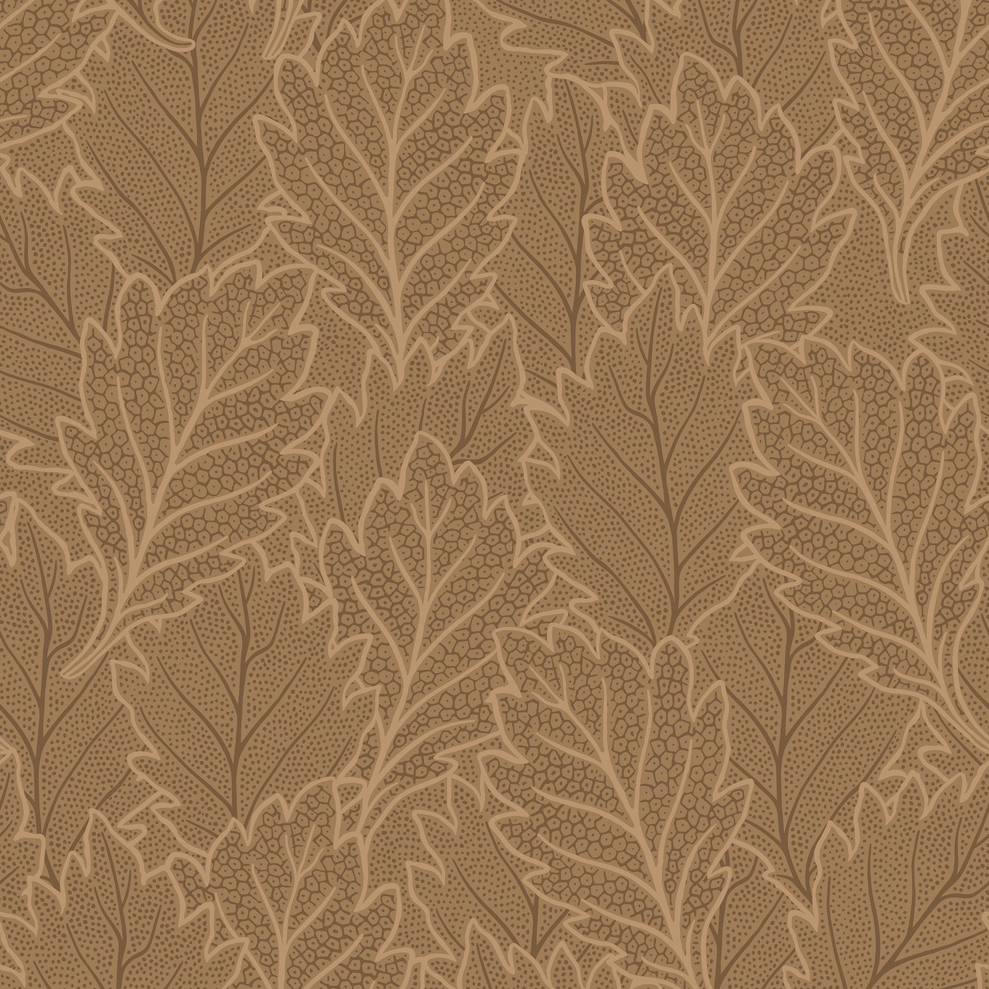 Quercus Leaves Wallpaper in brown color - pattern number 8421-ANT-AG3 - by Veer Decor in the Veer Decor 2025 Collection collection