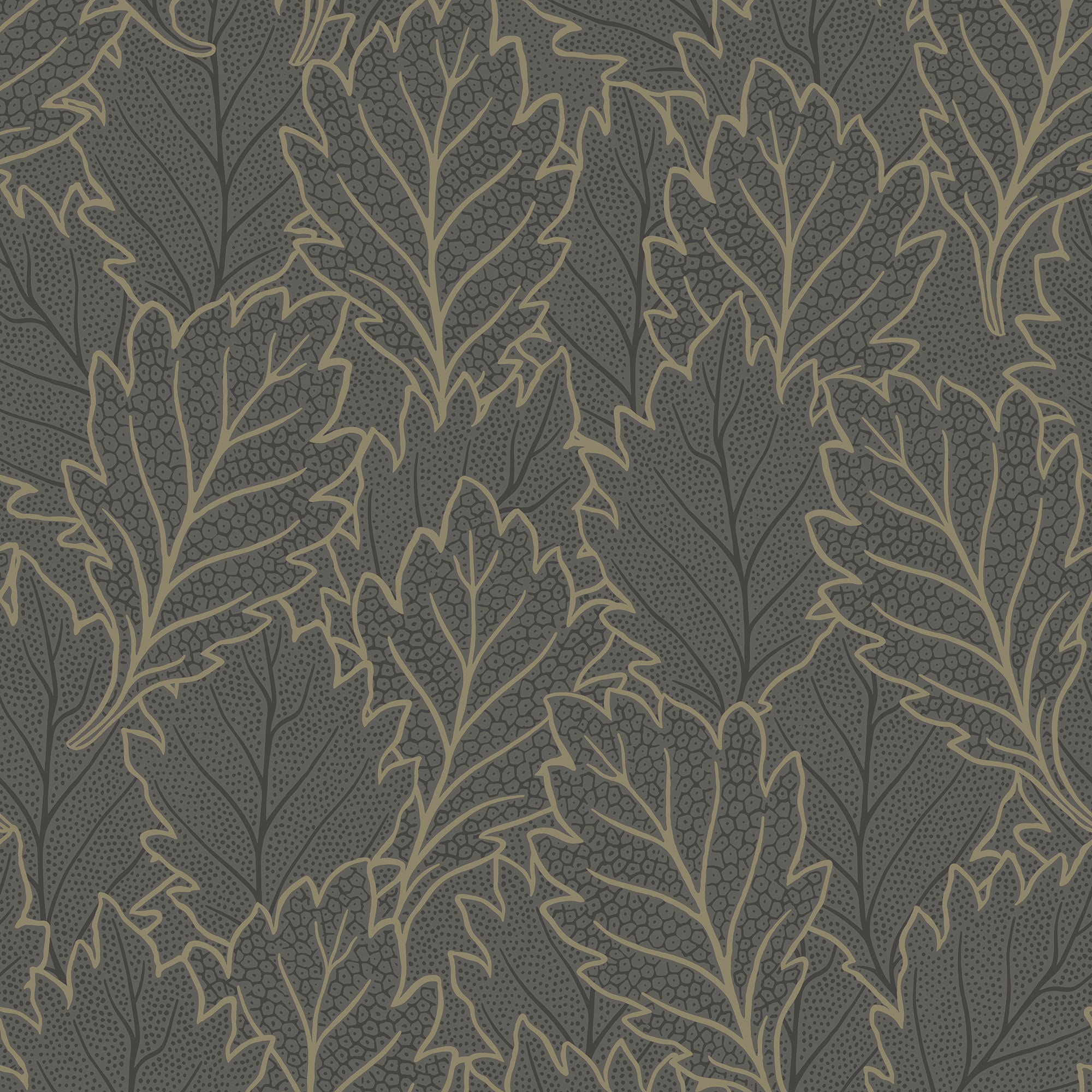 Quercus Leaves Wallpaper in gray color - pattern number 8421-ANT-AG4 - by Veer Decor in the Veer Decor 2025 Collection collection
