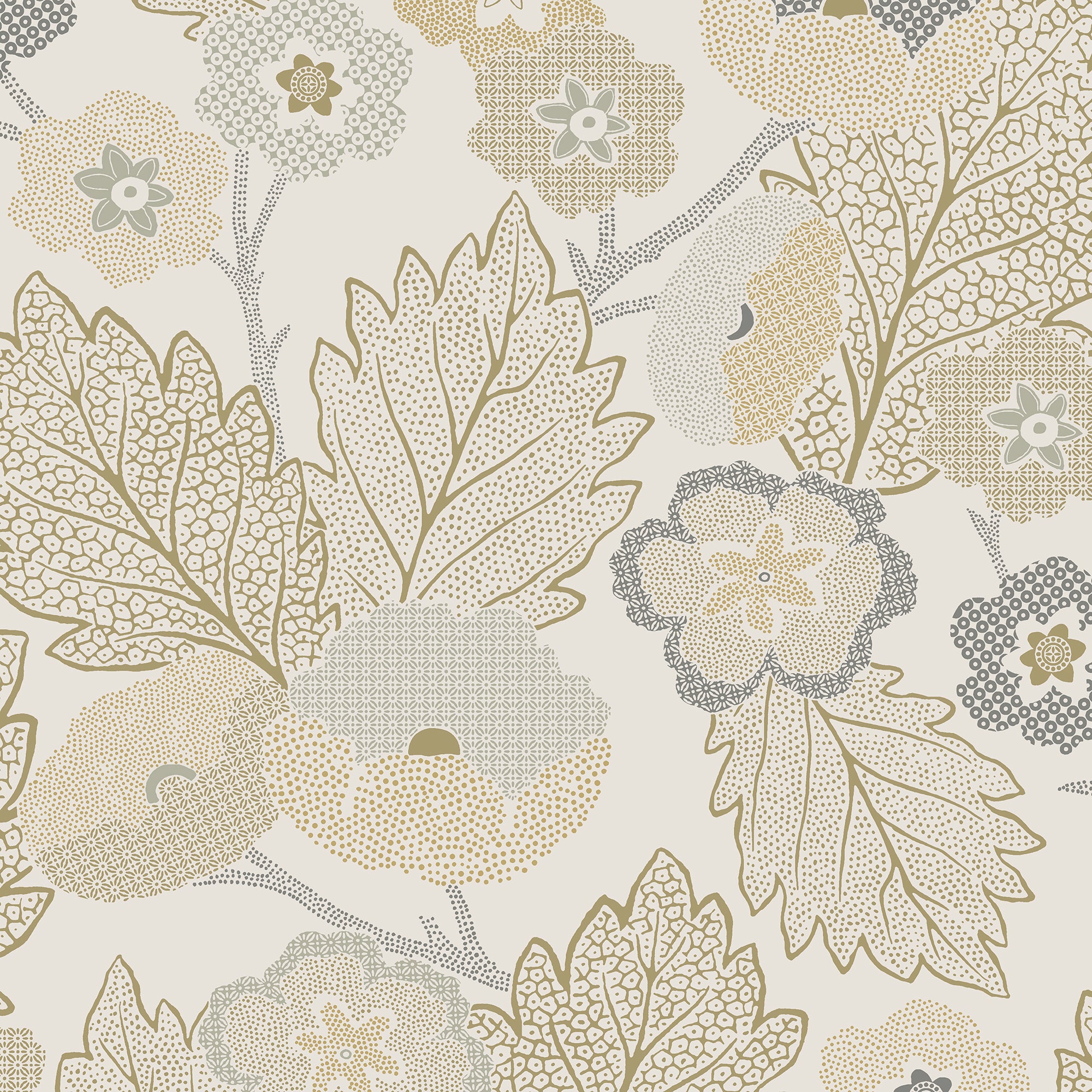 Antibes Flora Wallpaper in beige color - pattern number 8421-ANT-AH1 - by Veer Decor in the Veer Decor 2025 Collection collection
