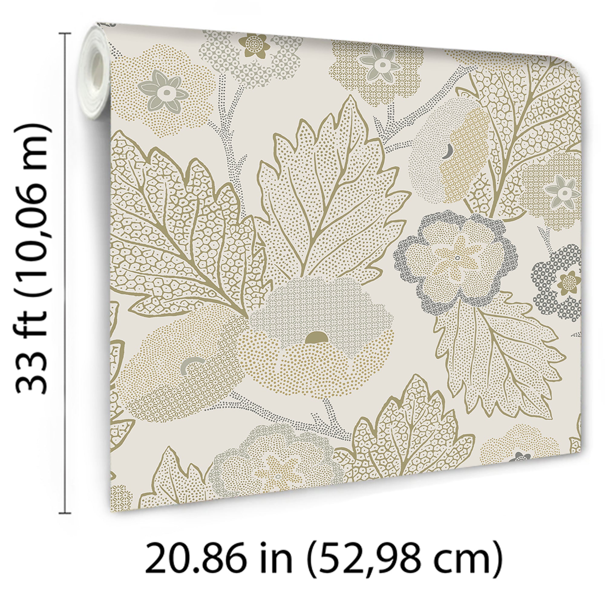 Antibes Flora Wallpaper in beige color - pattern number 8421-ANT-AH1 - by Veer Decor in the Veer Decor 2025 Collection collection