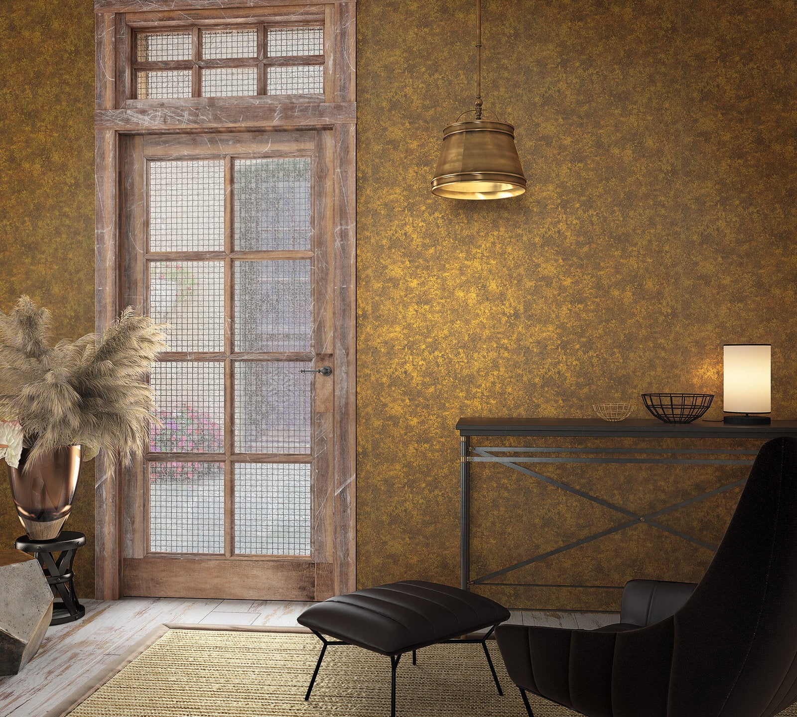 Clay wallpaper in bronze brown color - pattern number EN91927 - by Galerie in the Energy collection