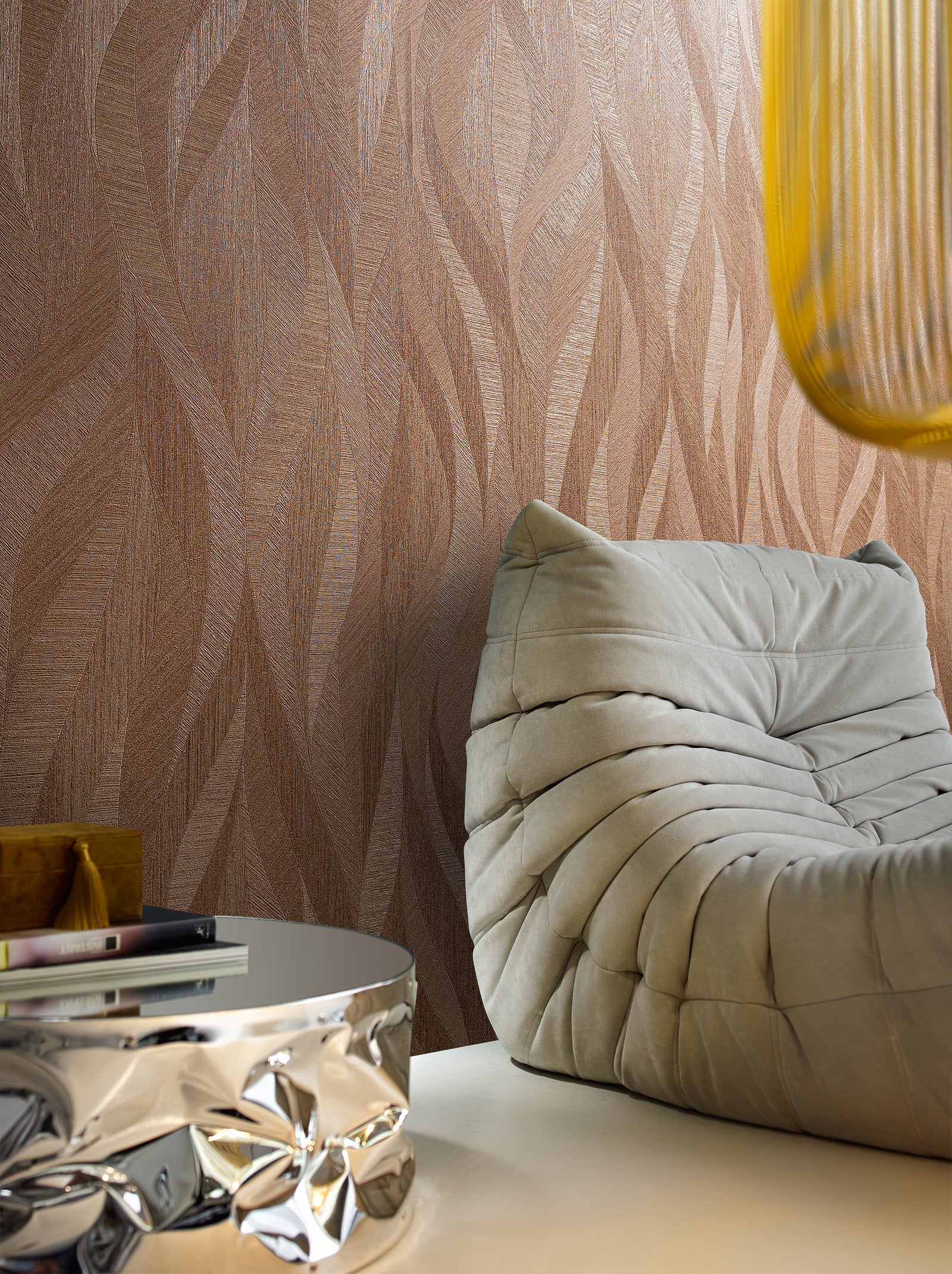 Flame wallpaper in orange color - pattern number EN91940 - by Galerie in the Energy collection