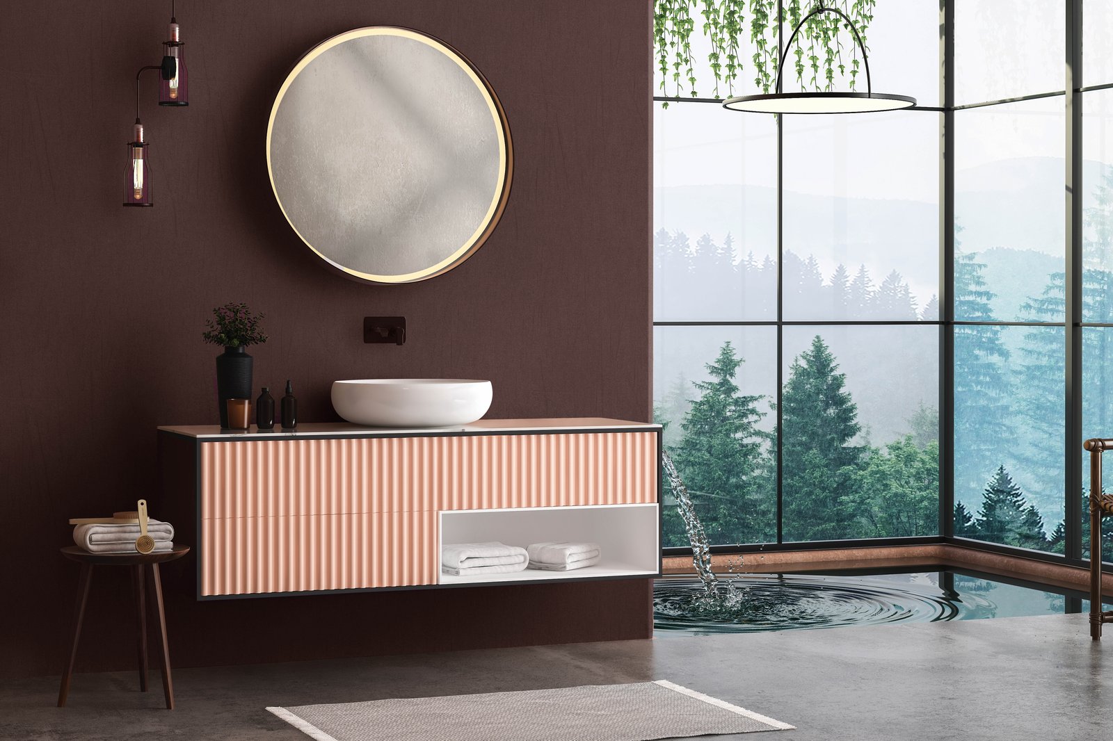 Scored wallpaper in red color - pattern number EN91961 - by Galerie in the Energy collection