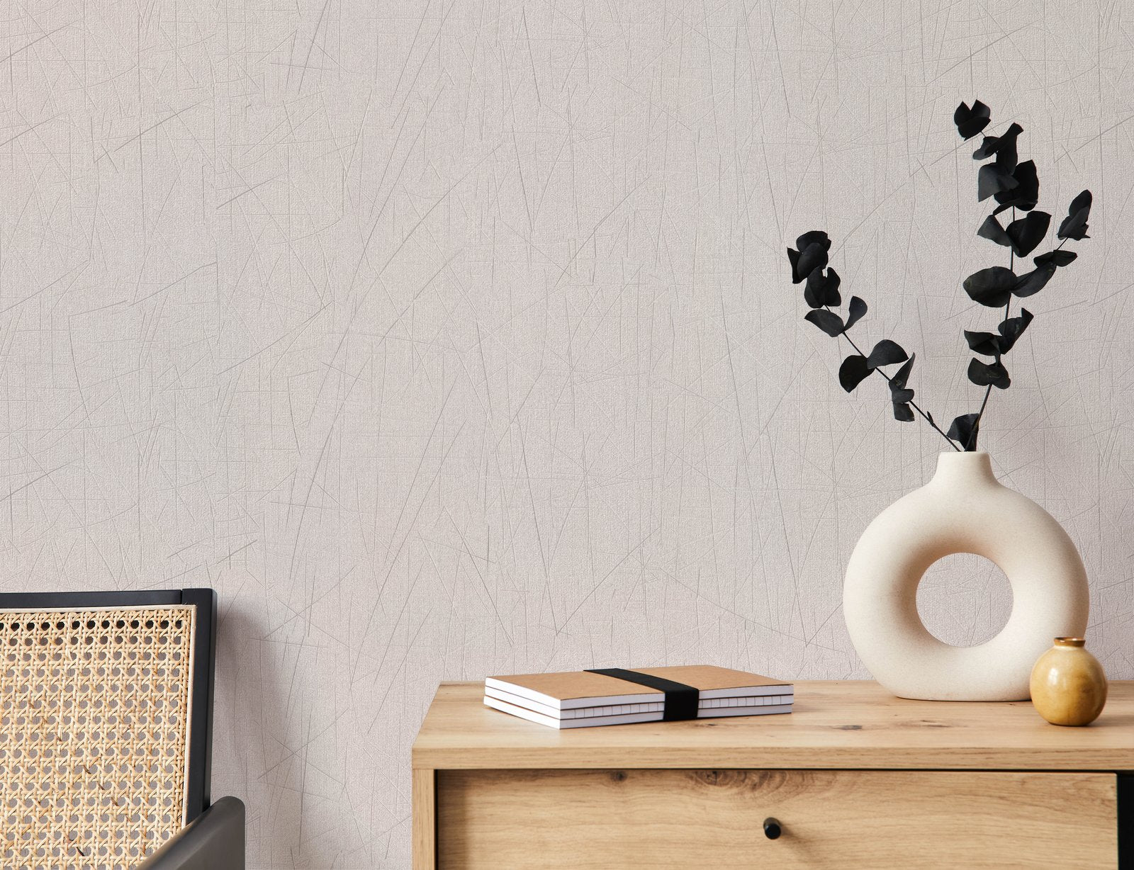 Scored wallpaper in beige color - pattern number EN91962 - by Galerie in the Energy collection