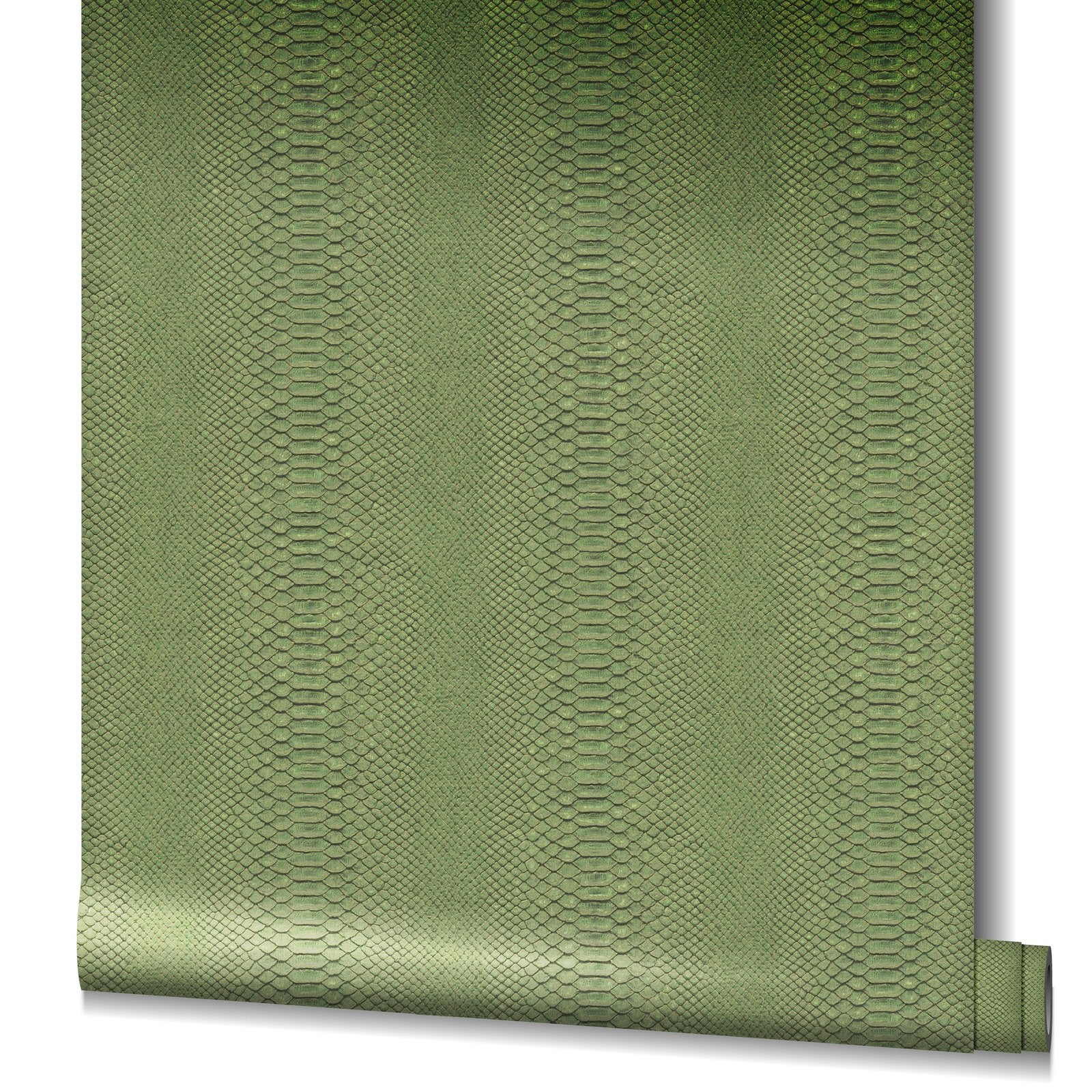 Snake Skin wallpaper in green color - pattern number EN91981 - by Galerie in the Energy collection