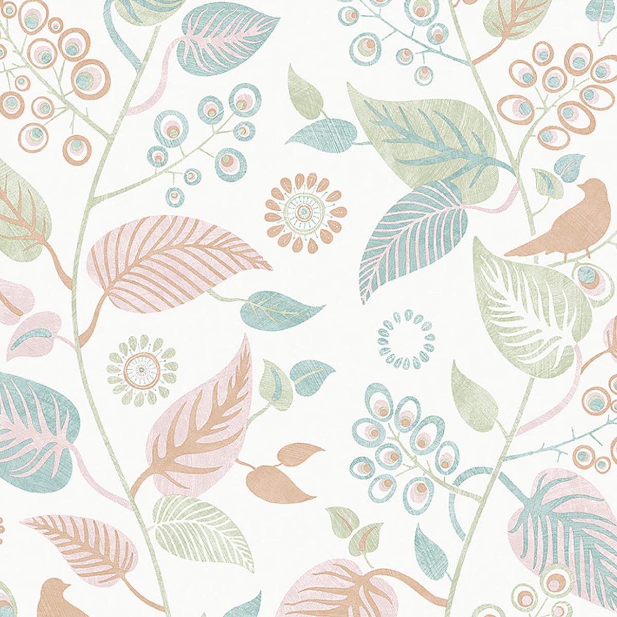 Leaf Rhapsody wallpaper in multi color - pattern number 9330 - by Schumacher in the Borastapeter collection