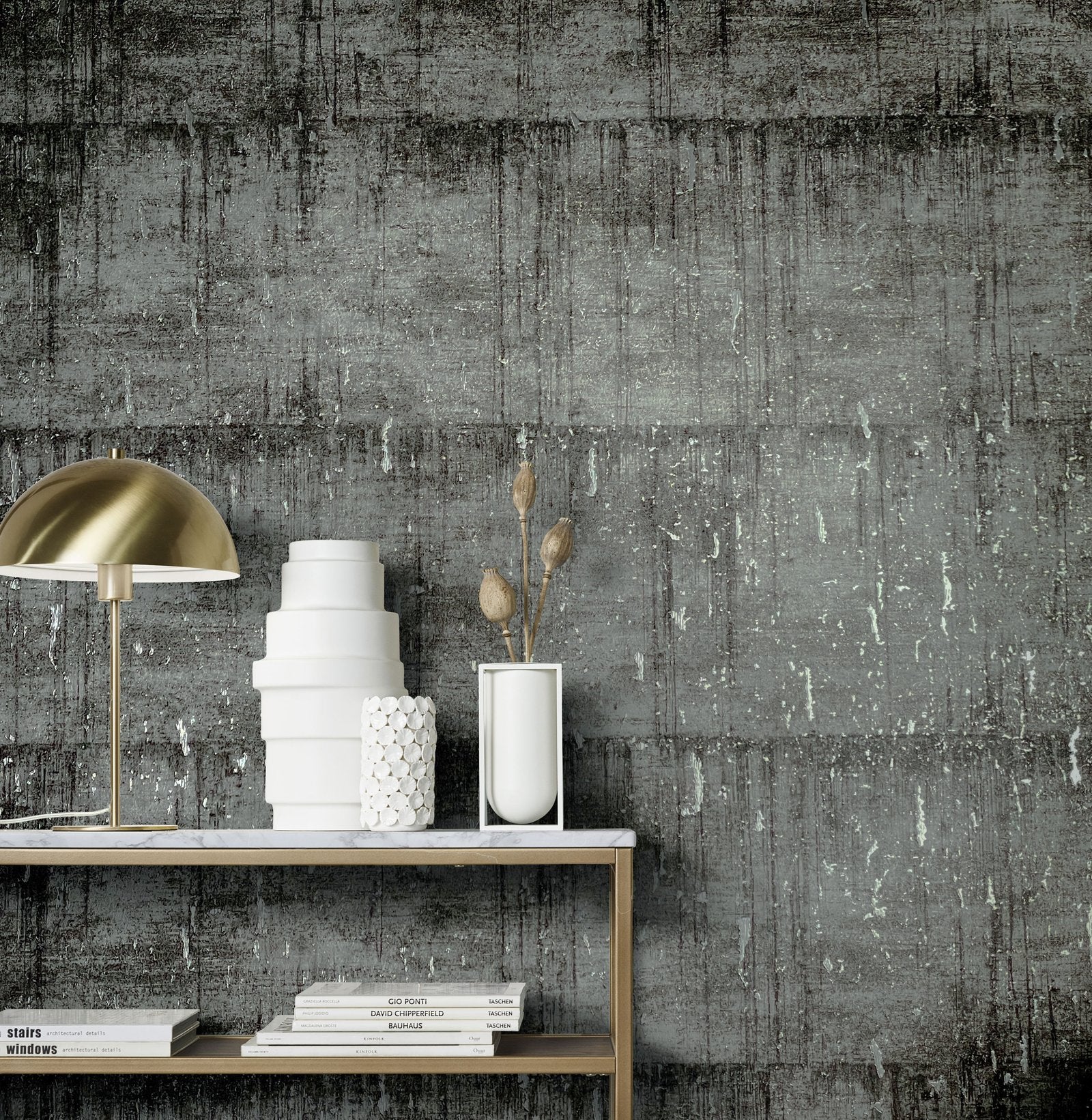 Industrial wallpaper in black color - pattern number AI95025 - by Galerie in the Air collection
