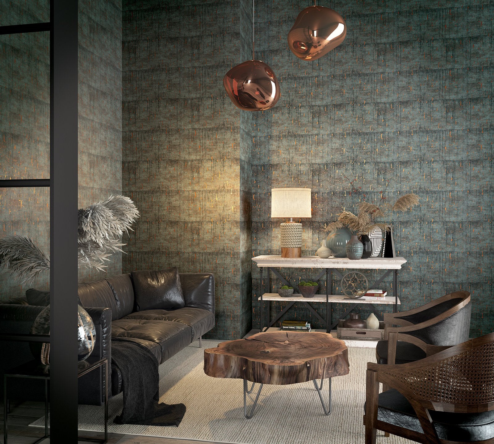 Industrial wallpaper in black color - pattern number AI95026 - by Galerie in the Air collection