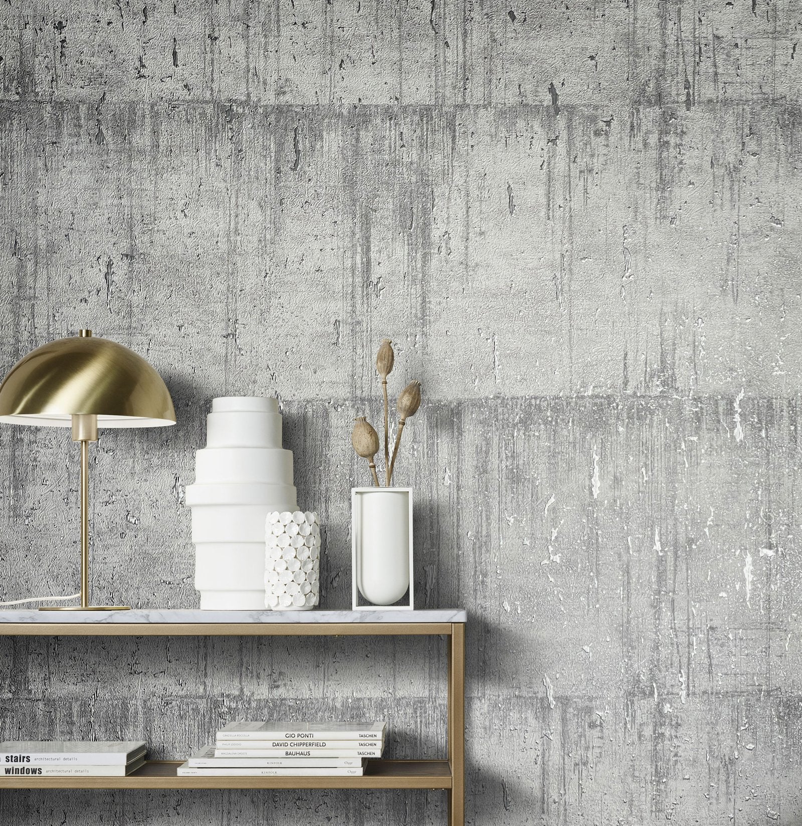 Industrial wallpaper in silver grey color - pattern number AI95027 - by Galerie in the Air collection