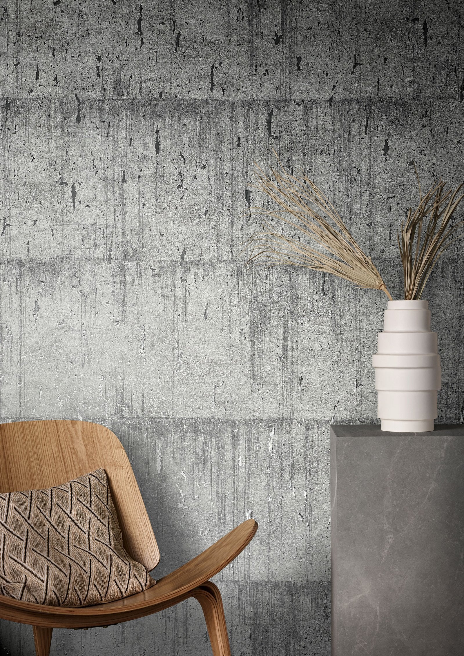 Industrial wallpaper in silver grey color - pattern number AI95027 - by Galerie in the Air collection