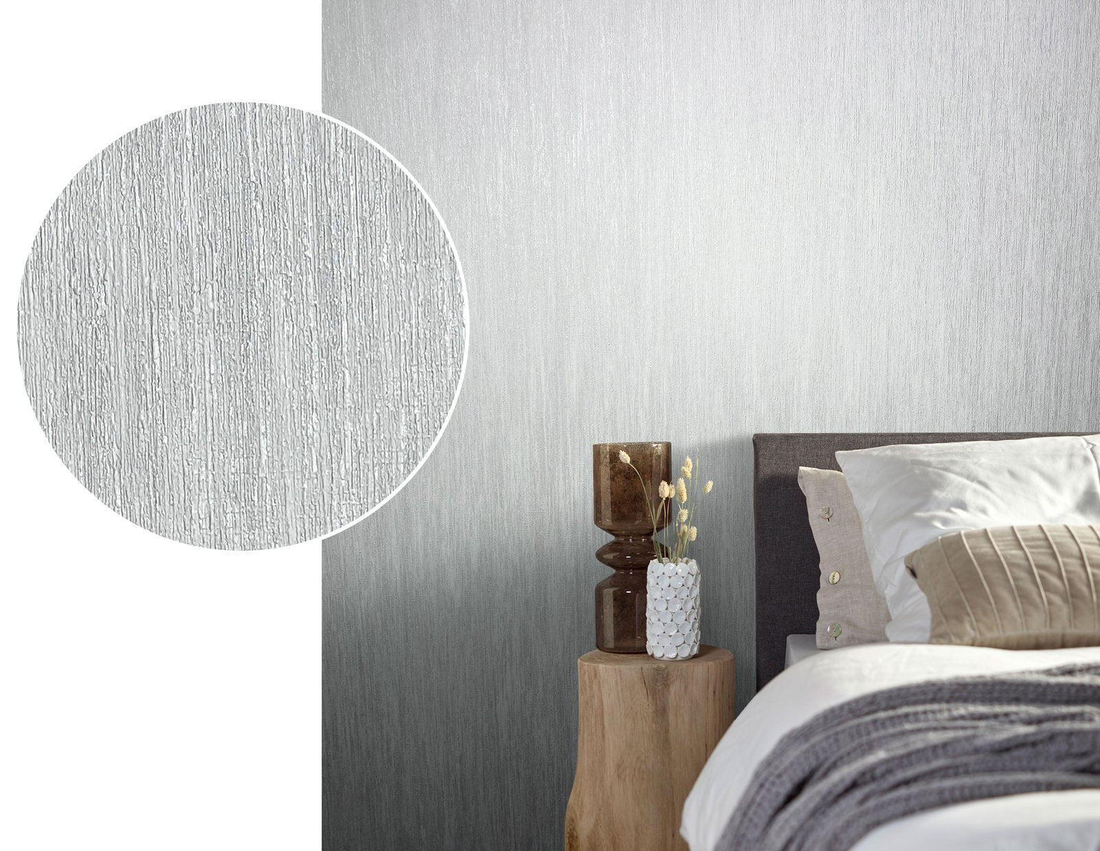 Plain Texture wallpaper in silver grey color - pattern number AI95029 - by Galerie in the Air collection