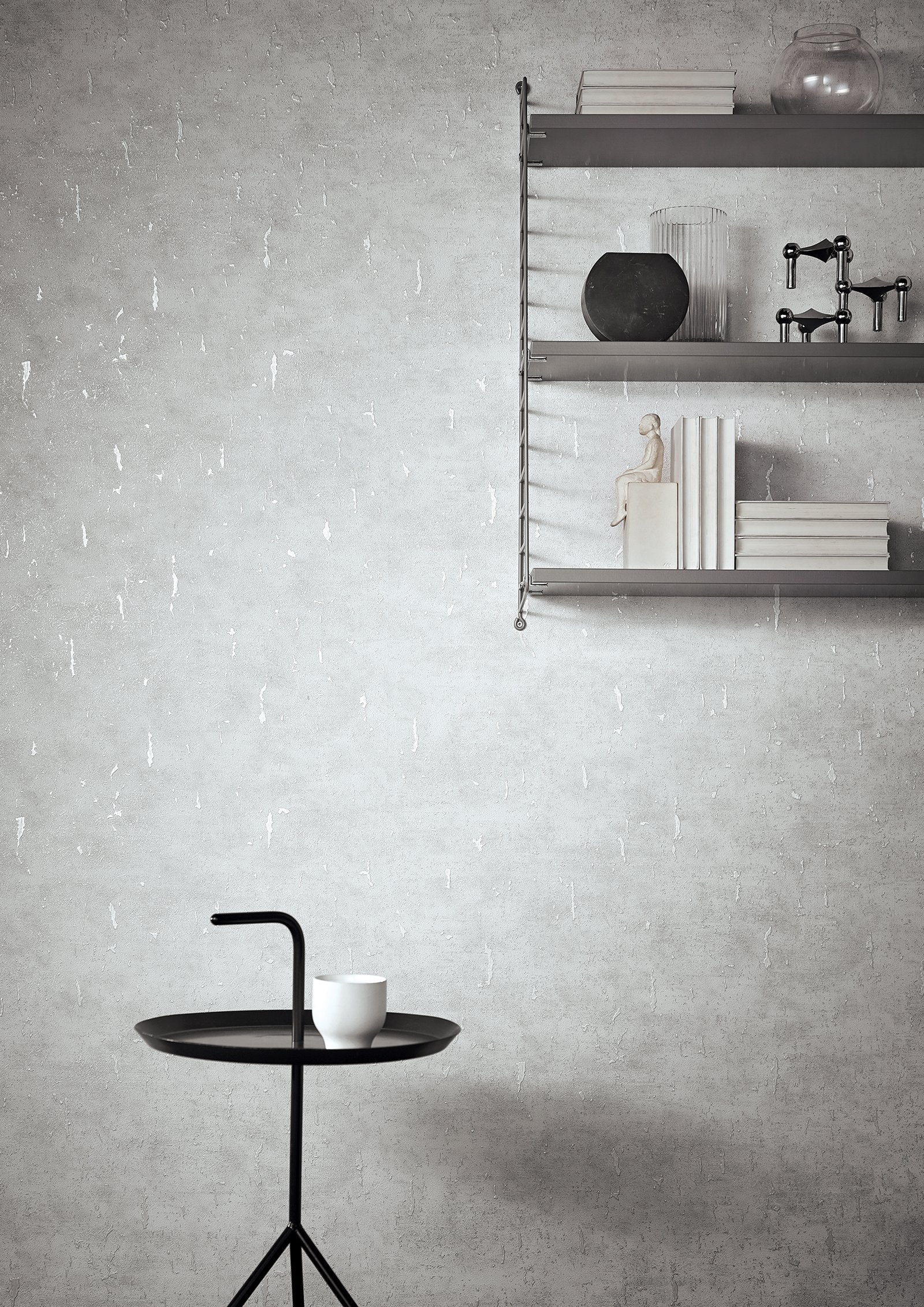 Plain Texture wallpaper in silver grey color - pattern number AI95035 - by Galerie in the Air collection