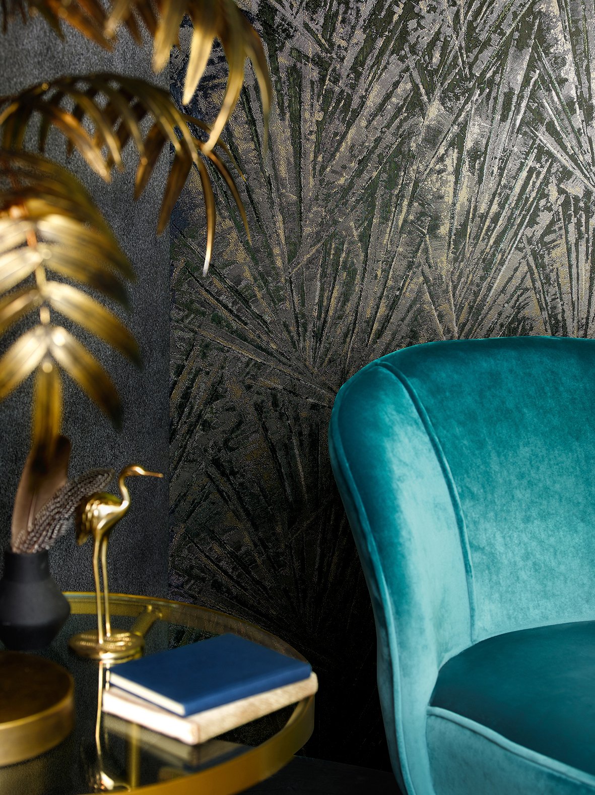 Abstract wallpaper in black color - pattern number AI95037 - by Galerie in the Air collection