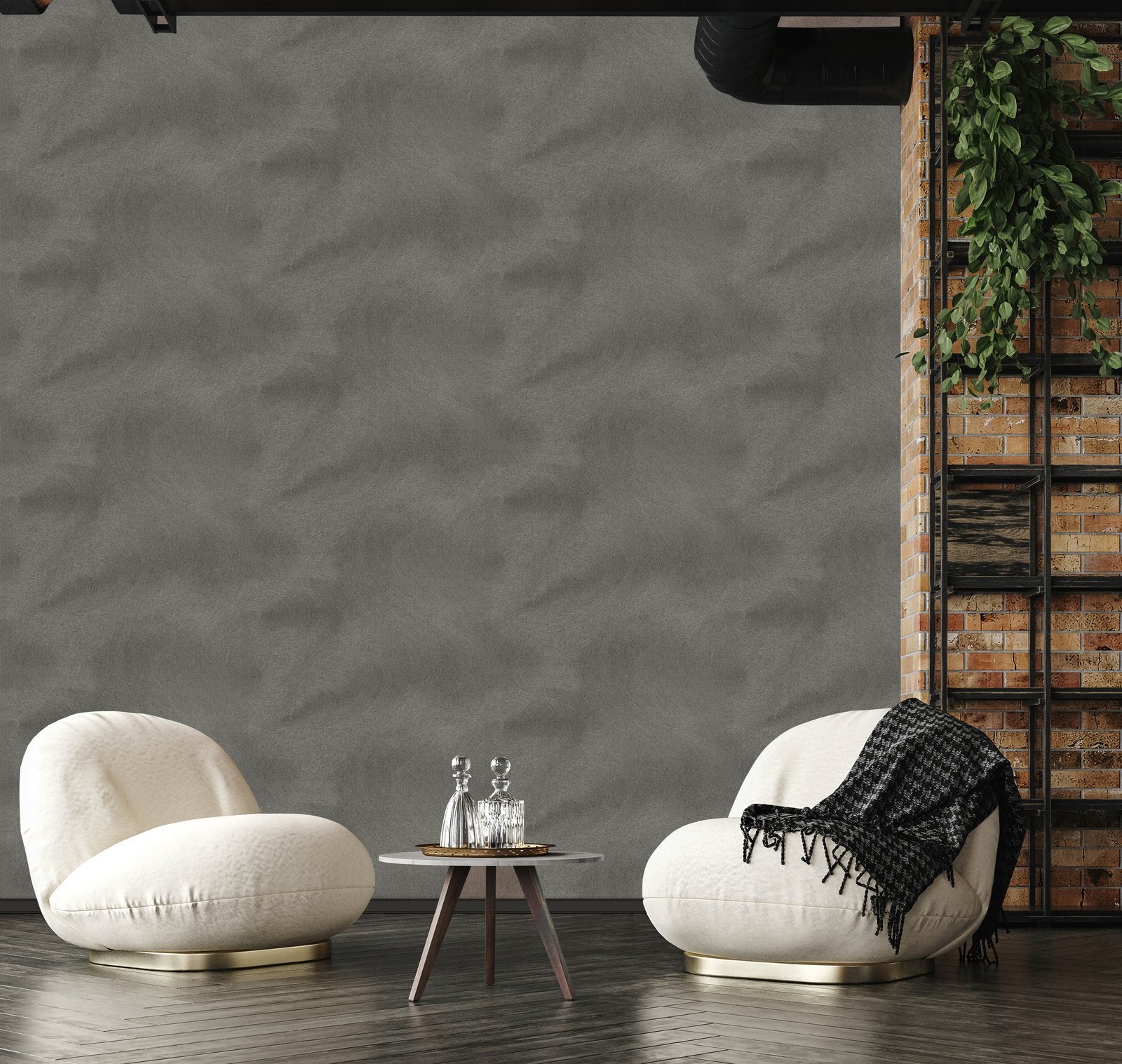 Plain Texture wallpaper in silver grey color - pattern number AI95060 - by Galerie in the Air collection