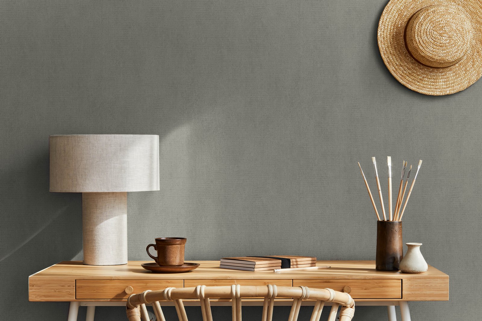 Plain Texture wallpaper in silver grey color - pattern number AI95085 - by Galerie in the Air collection