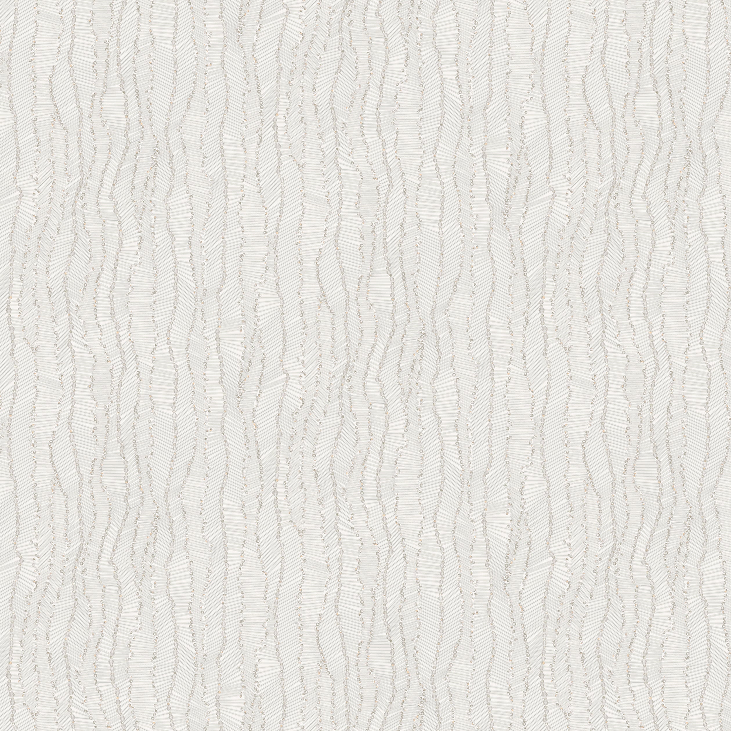 Brera fabric in white pearl silver color - pattern number 9514 - by Armani Casa in the Refined Structures collection