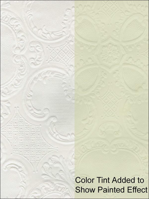 Alfred Paintable fabric in white color - pattern number 437-RD0137 - by Kenneth James in the Anaglypta X collection
