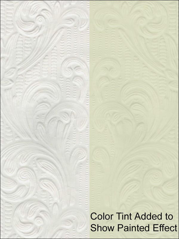Charles Paintable fabric in white color - pattern number 437-RD0630 - by Kenneth James in the Anaglypta X collection