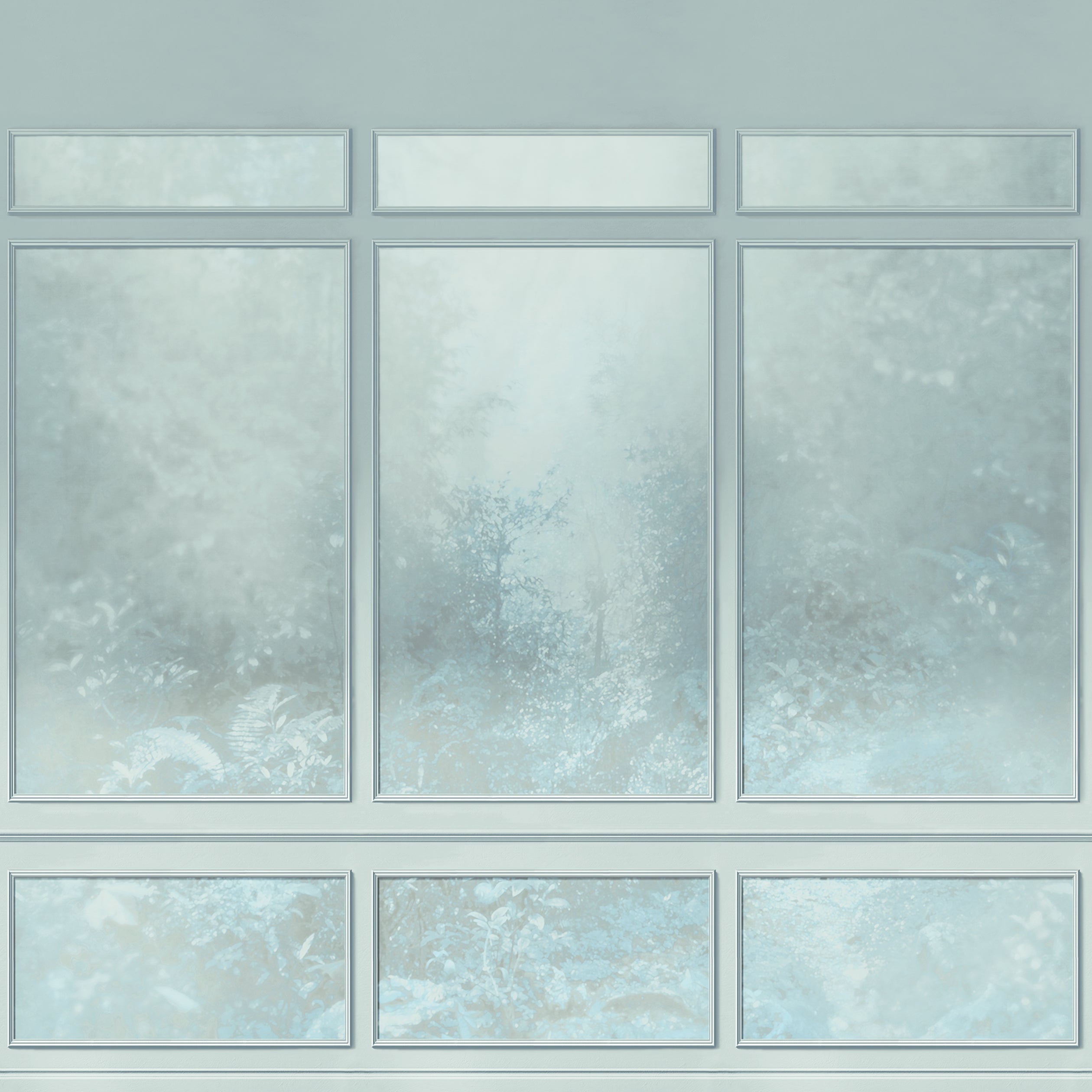 Vendome mural in light blue grey color - pattern number 9881 - by Armani Casa in the Refined Structures collection