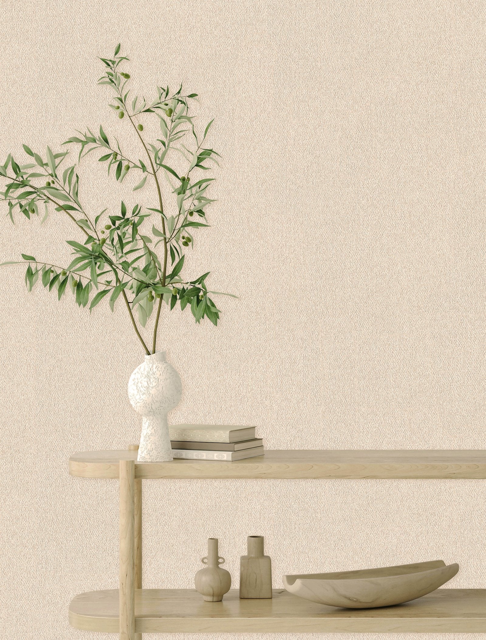Fibre wallpaper in beige color - pattern number EA99115 - by Galerie in the Earth collection