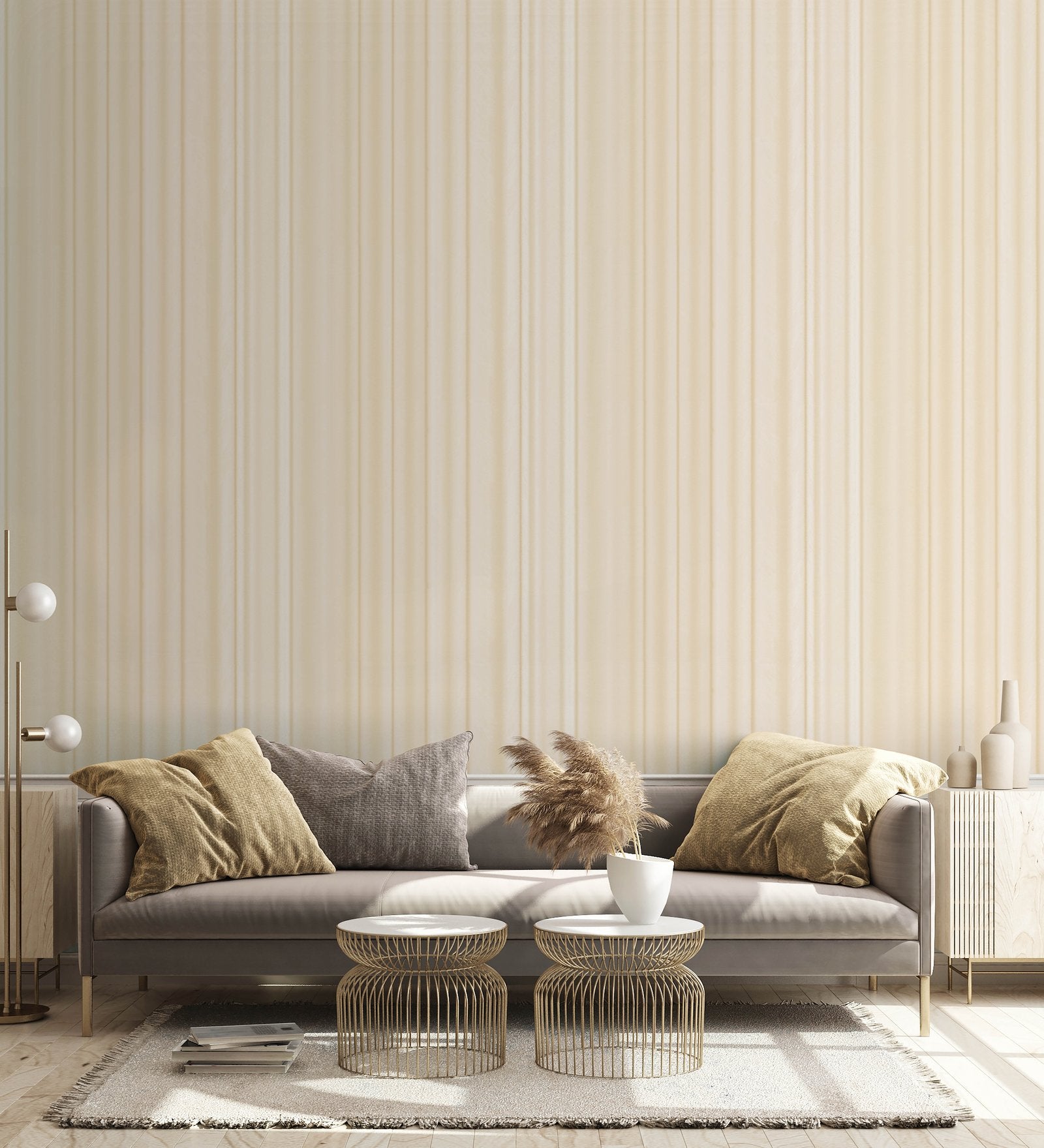 Silk Wave wallpaper in beige color - pattern number EA99137 - by Galerie in the Earth collection