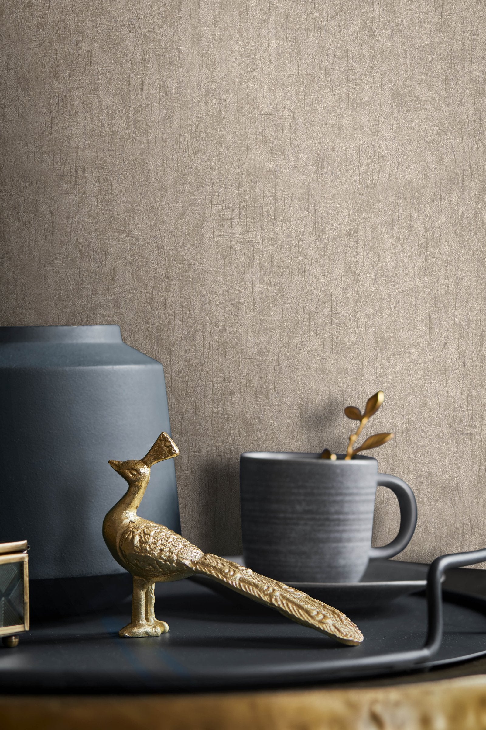 Scratch wallpaper in bronze brown color - pattern number EA99185 - by Galerie in the Earth collection