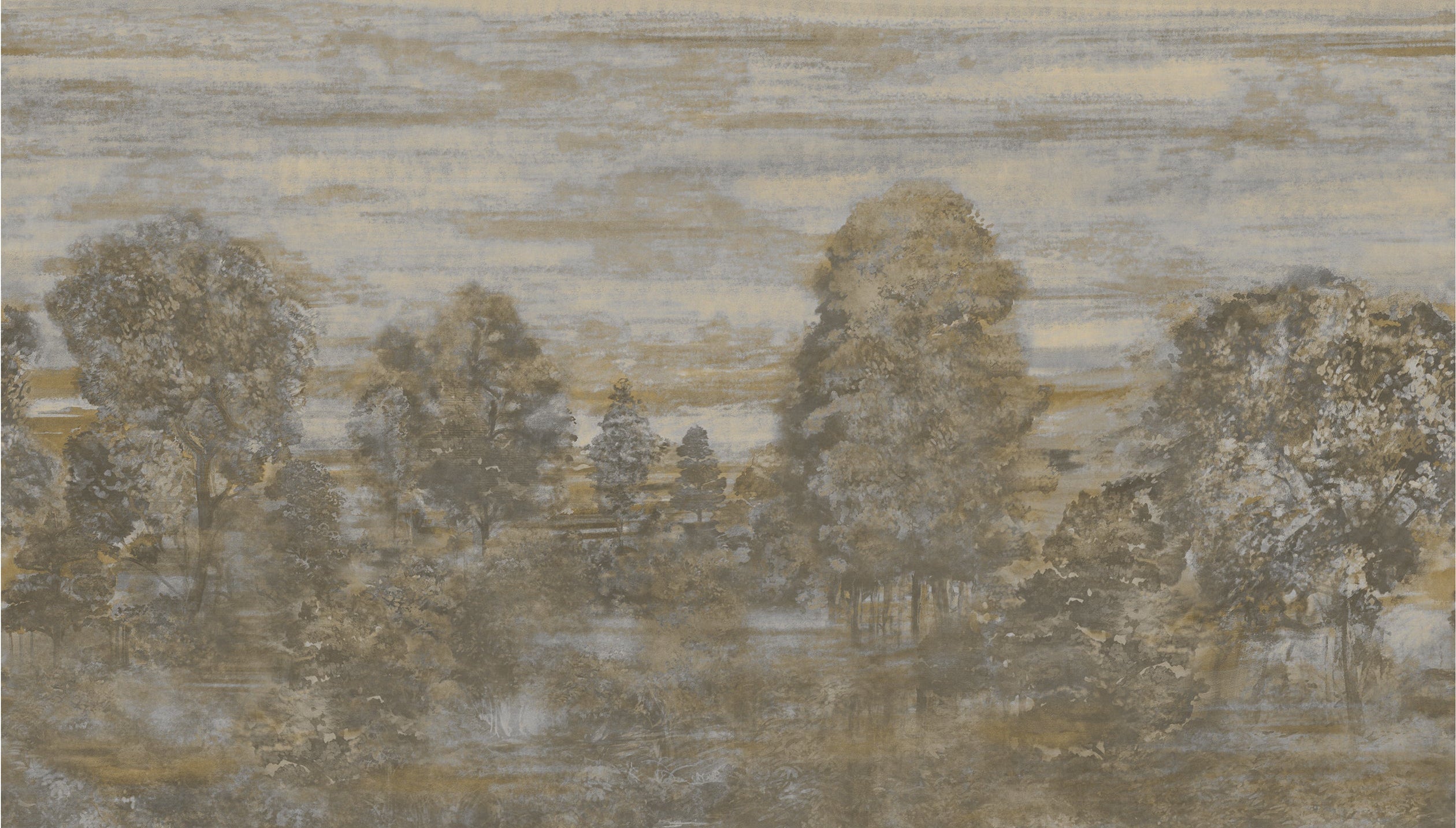 Shakespreare 6 Panel mural in grey color - pattern number 9933 - by Armani Casa in the Inspired Moods collection