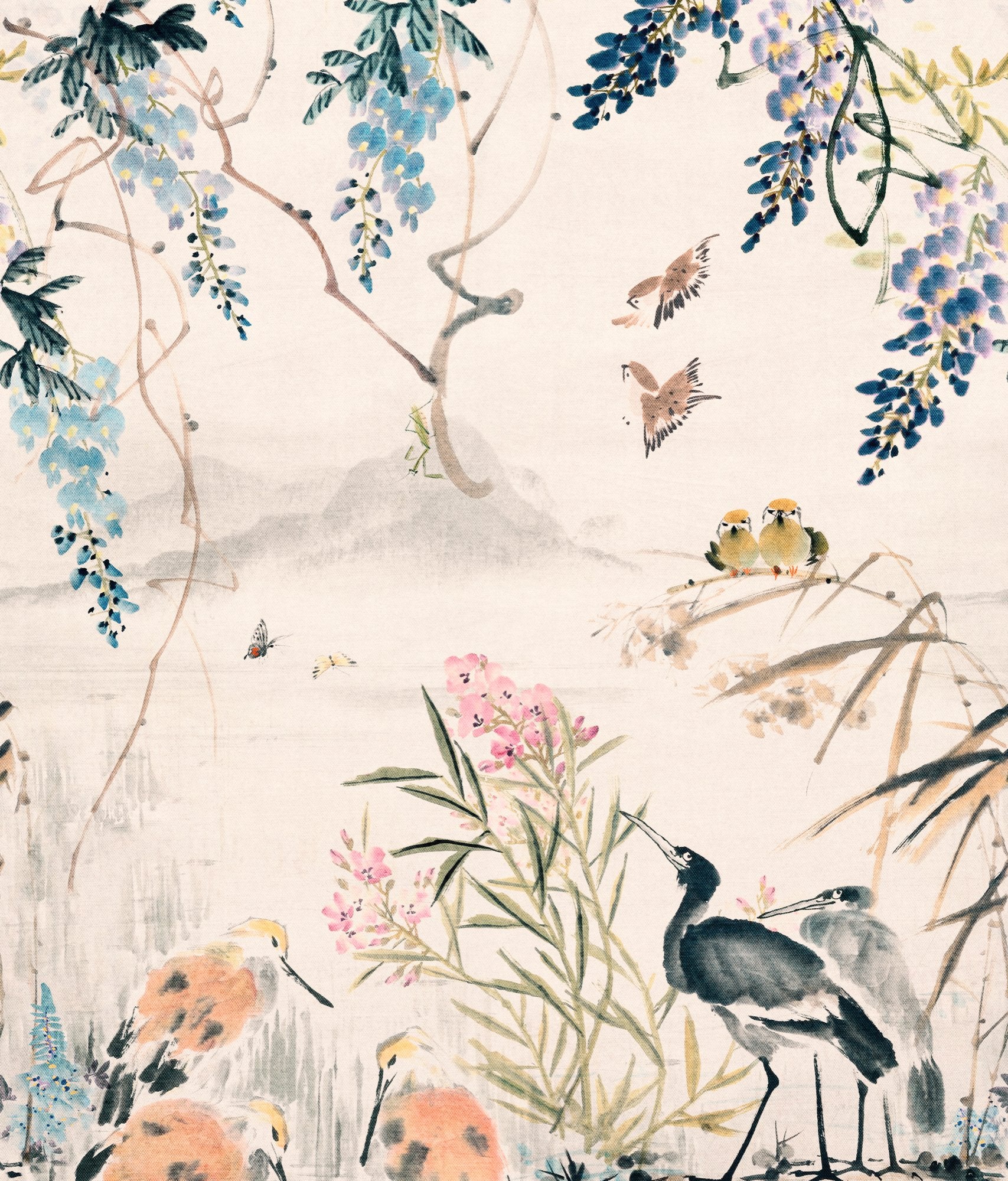 Photographic Motive 3 Panel Mural in multi-colored color - pattern number A52301 - by Grandeco in the Orom II collection
