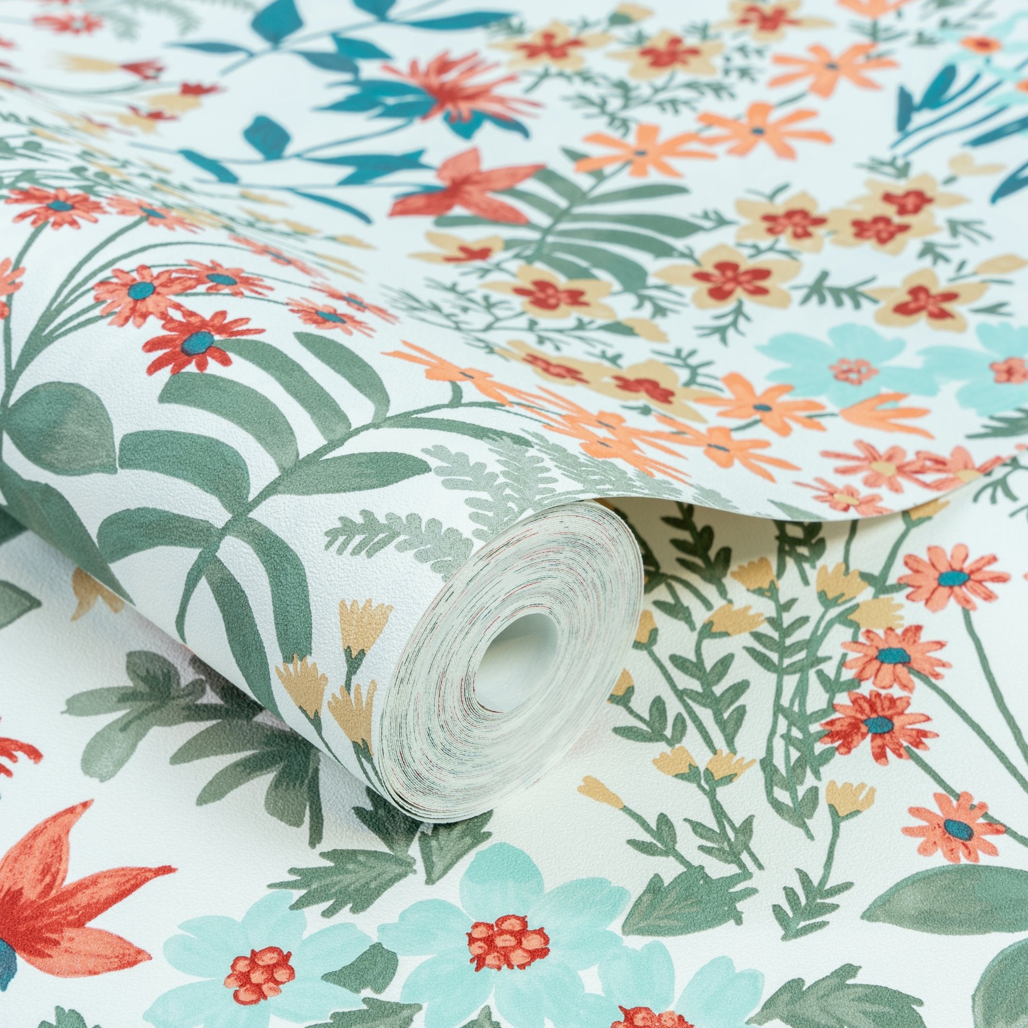 Classical Floral All-over Wallpaper in multi-colored color - pattern number ARA70902 - by Grandeco in the Arcadia collection