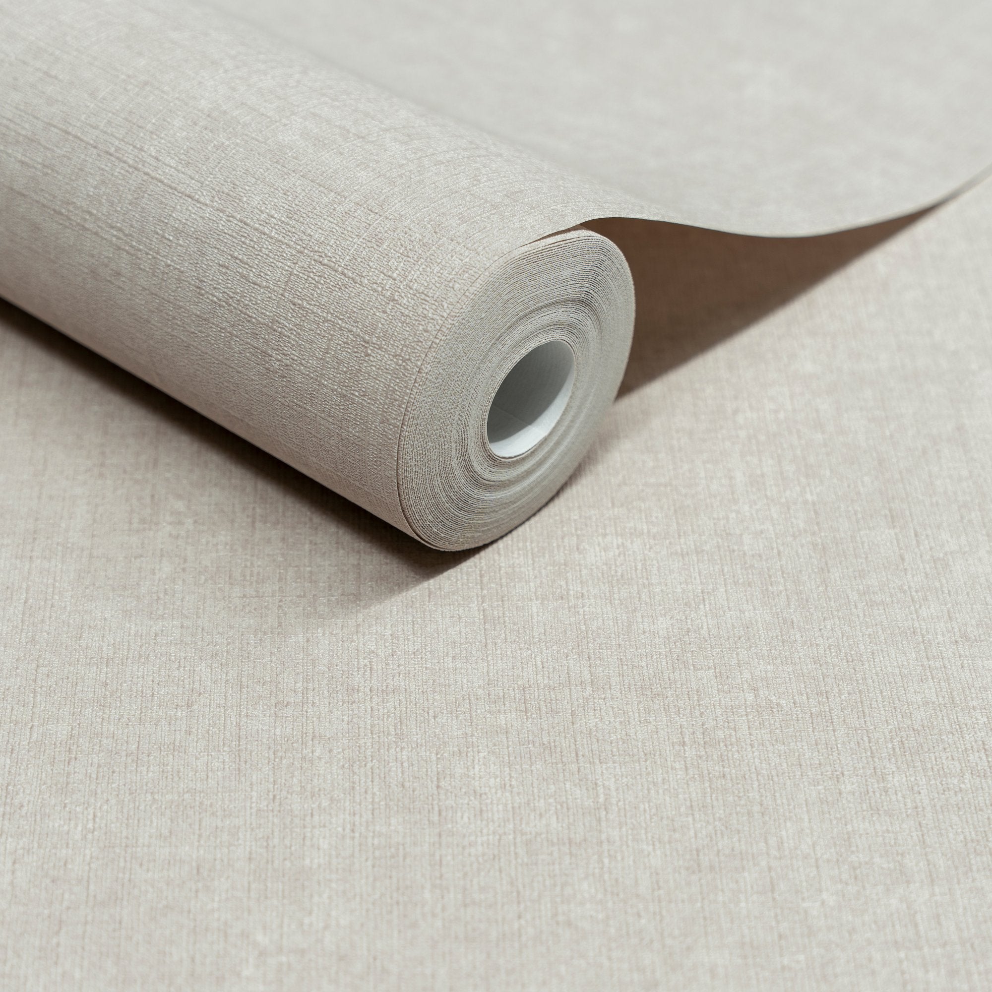 Textile Plain Wallpaper in beige color - pattern number INA71004 - by Grandeco in the Inia collection