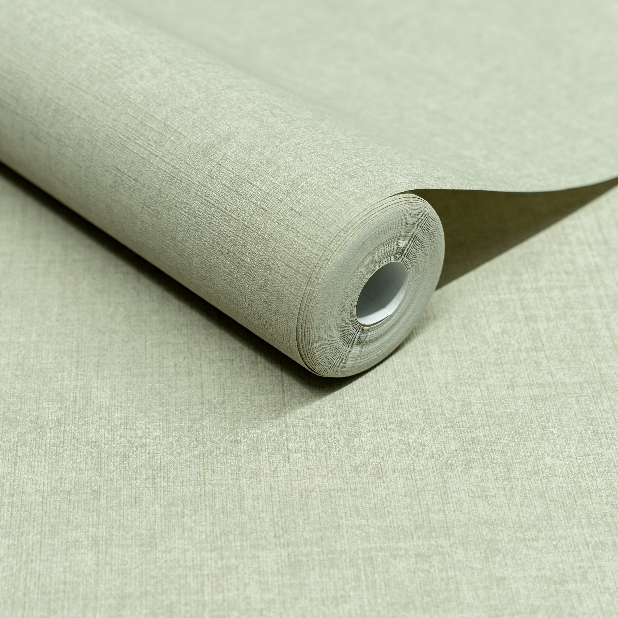 Textile Plain Wallpaper in green color - pattern number INA71013 - by Grandeco in the Inia collection