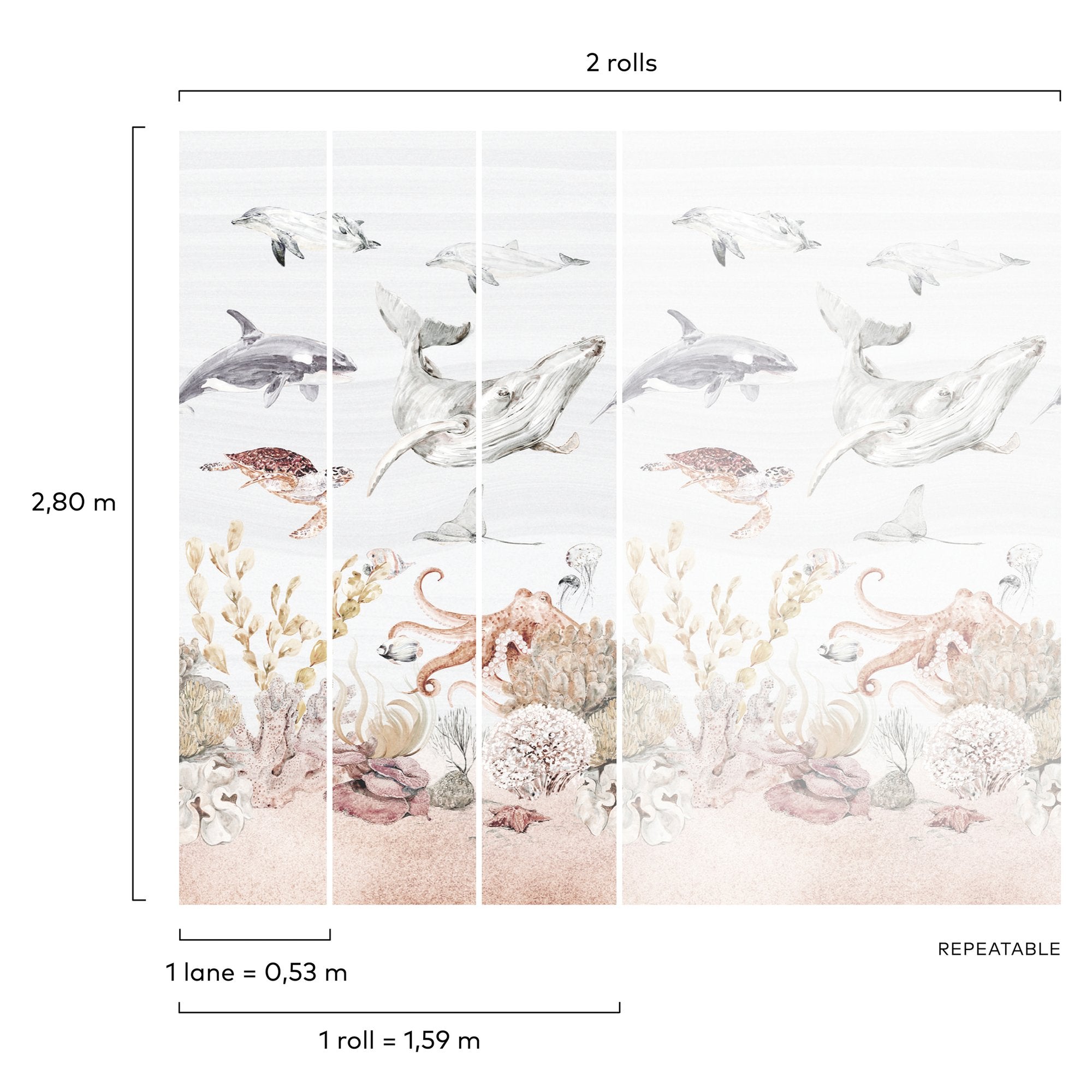 Photographic Motive 3 Panel Mural in multi-colored color - pattern number A71601 - by Grandeco in the Orom II collection