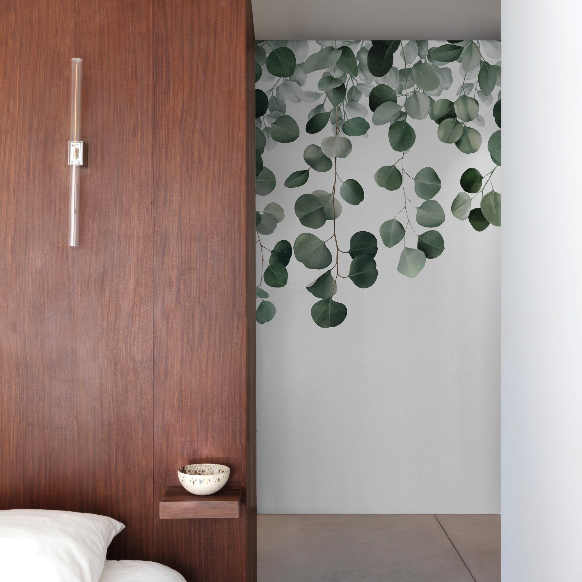 Photographic All-over Print 3 Panel Mural in green color - pattern number A73201 - by Grandeco in the Orom II collection