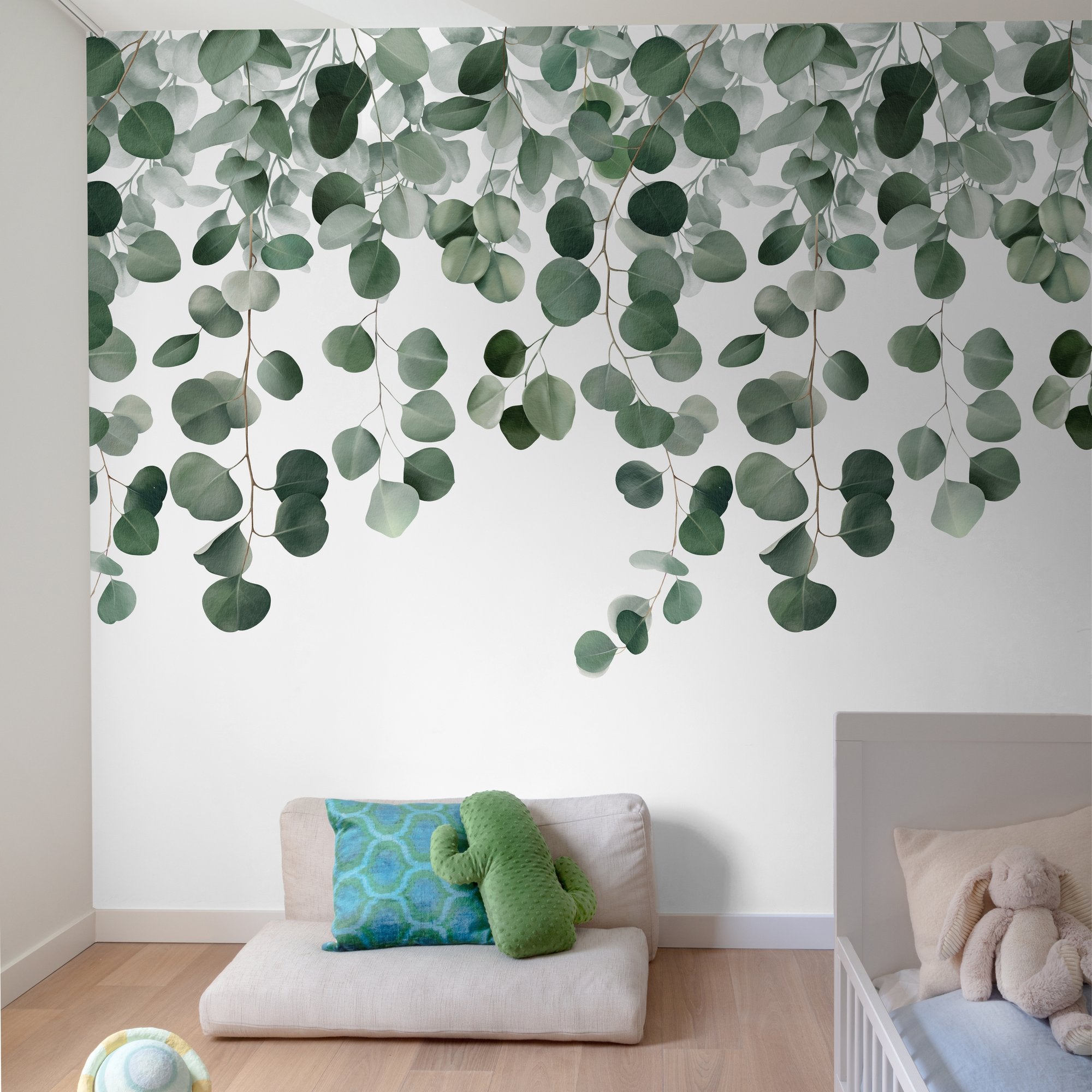 Photographic All-over Print 3 Panel Mural in green color - pattern number A73201 - by Grandeco in the Orom II collection