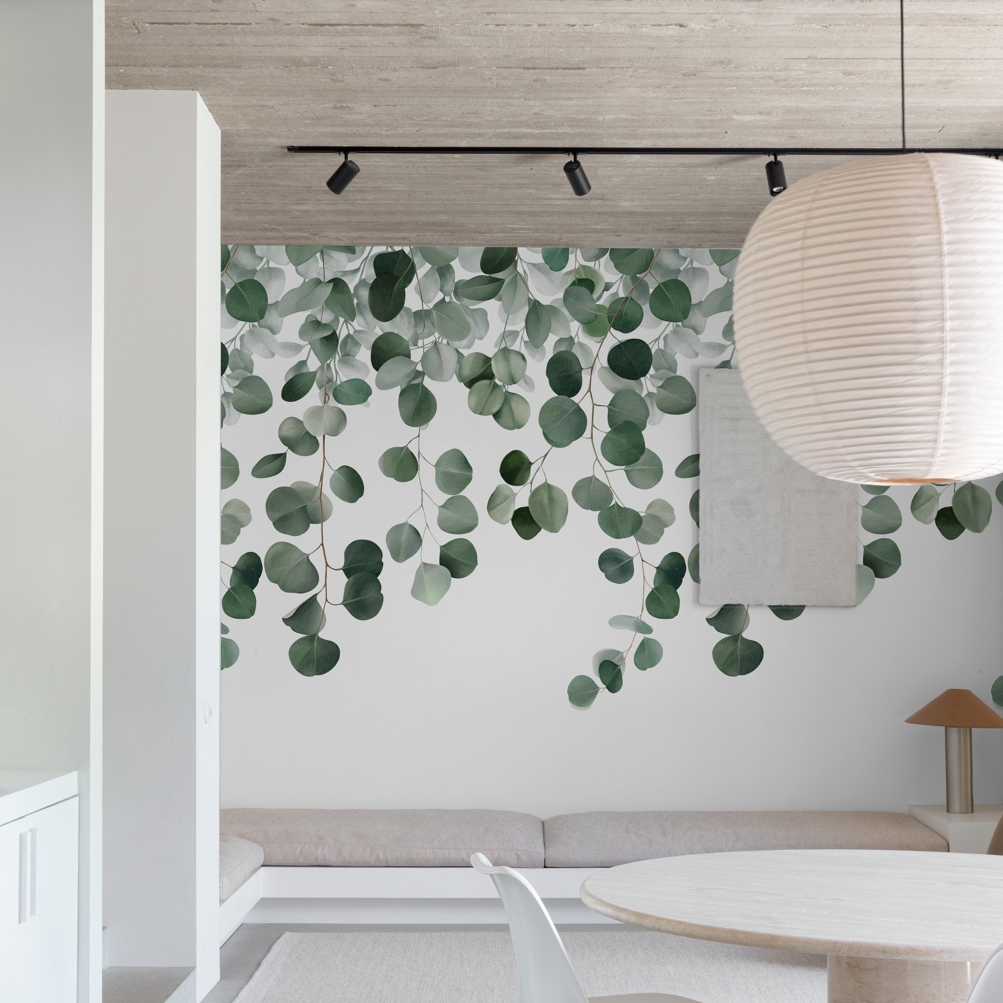 Photographic All-over Print 3 Panel Mural in green color - pattern number A73201 - by Grandeco in the Orom II collection