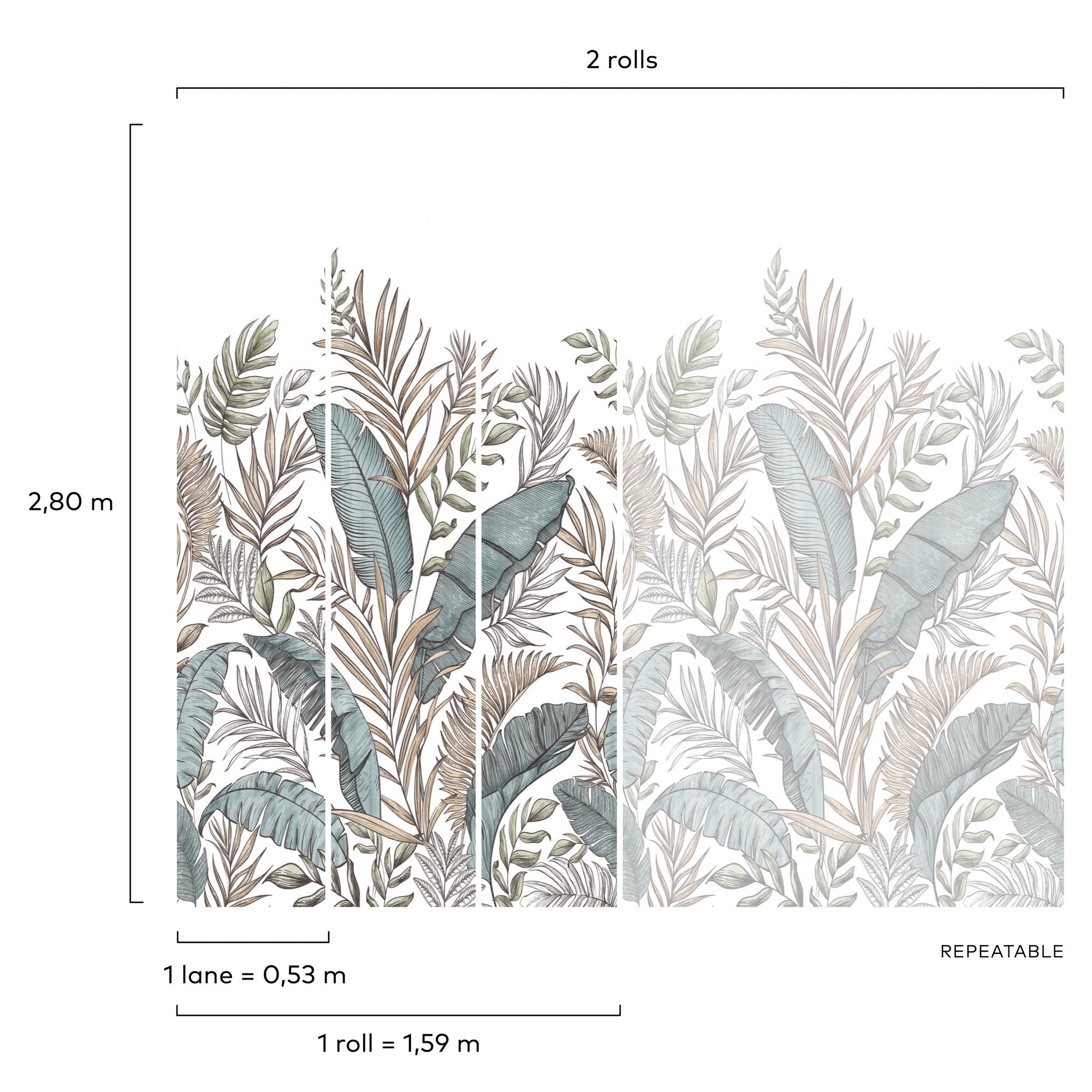 Photographic All-over Print 3 Panel Mural in multi-colored color - pattern number A73401 - by Grandeco in the Orom II collection