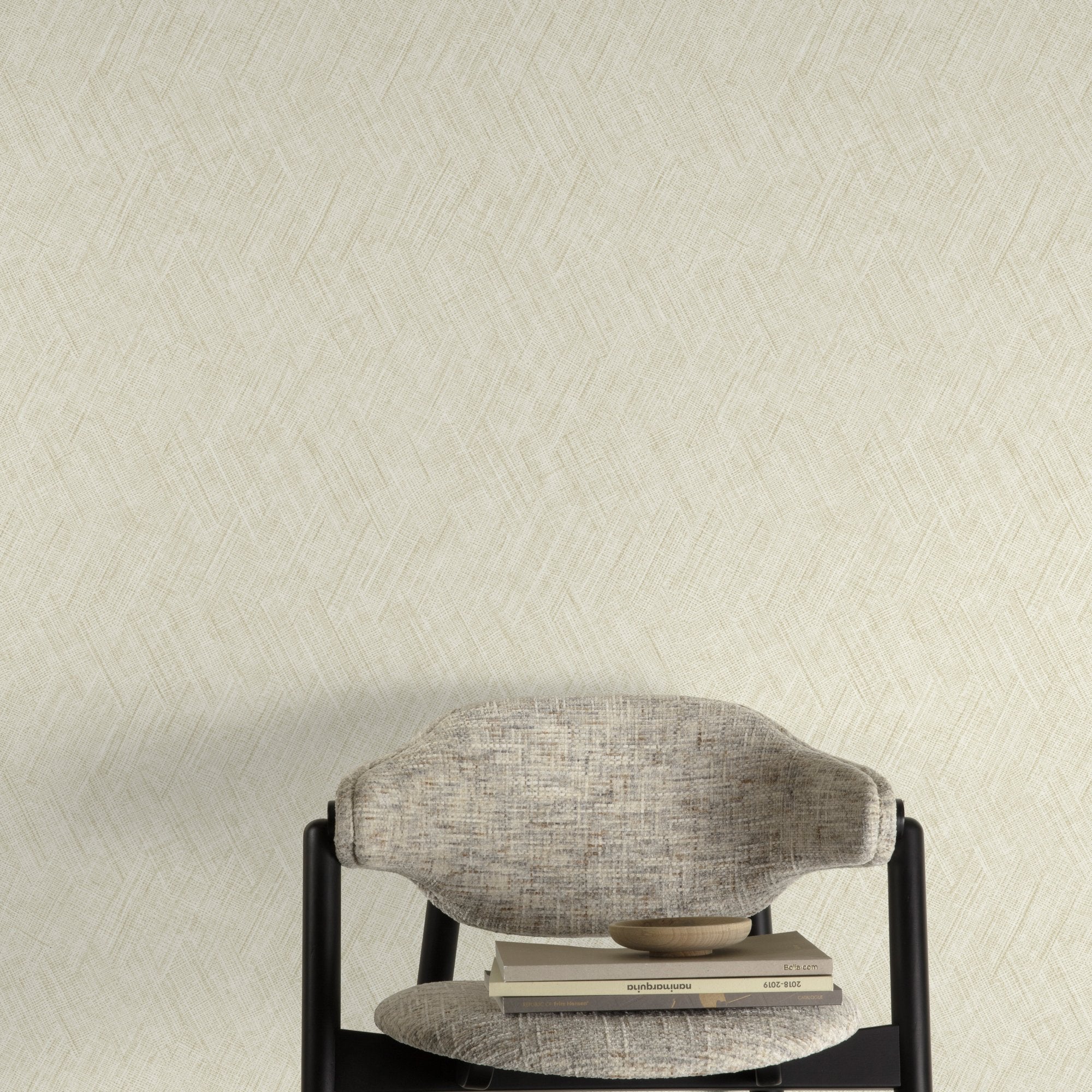 Textile Plain Wallpaper in cream color - pattern number A78301 - by Grandeco in the Textured Vibes collection