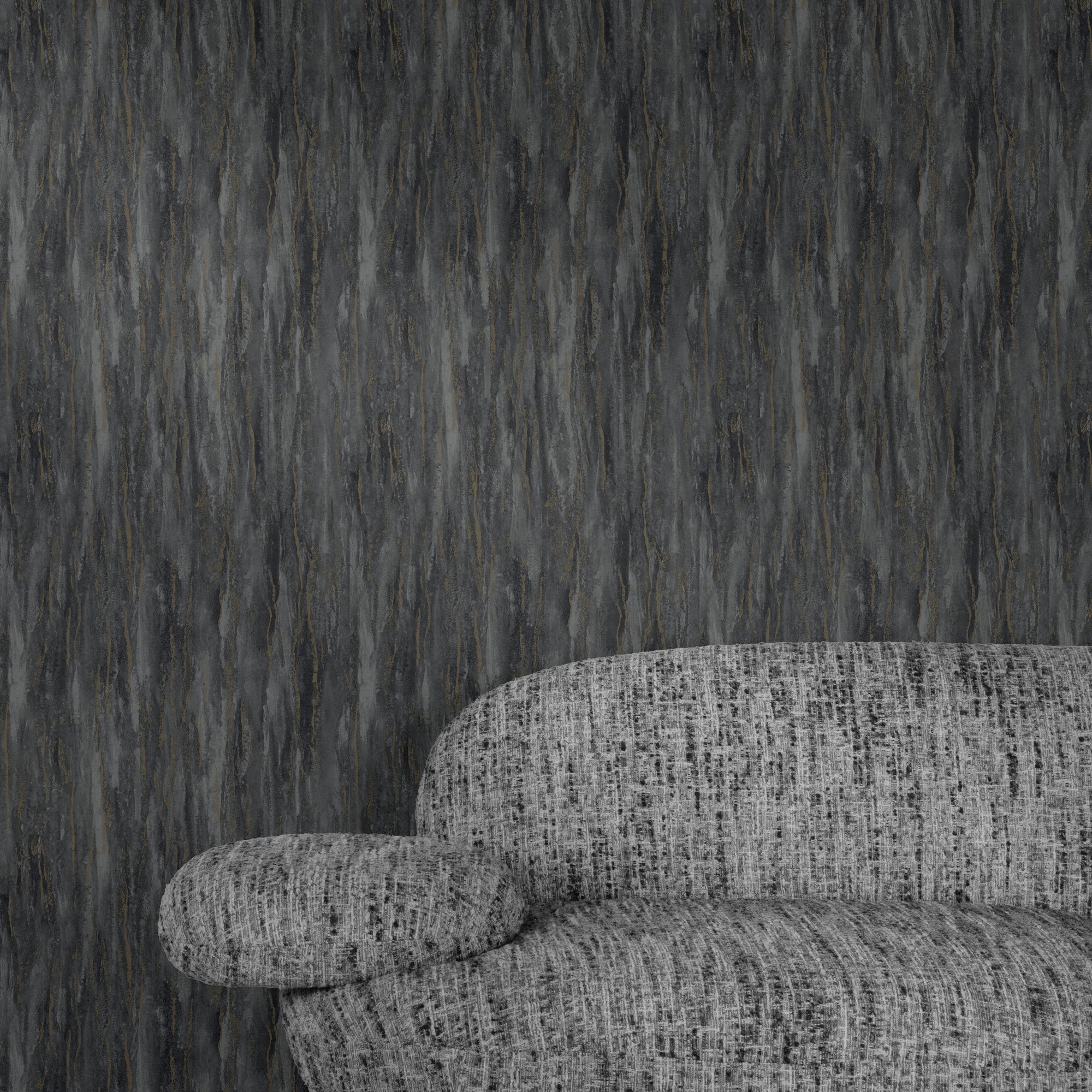 Patinated Plain Wallpaper in black color - pattern number A78501 - by Grandeco in the Textured Vibes collection