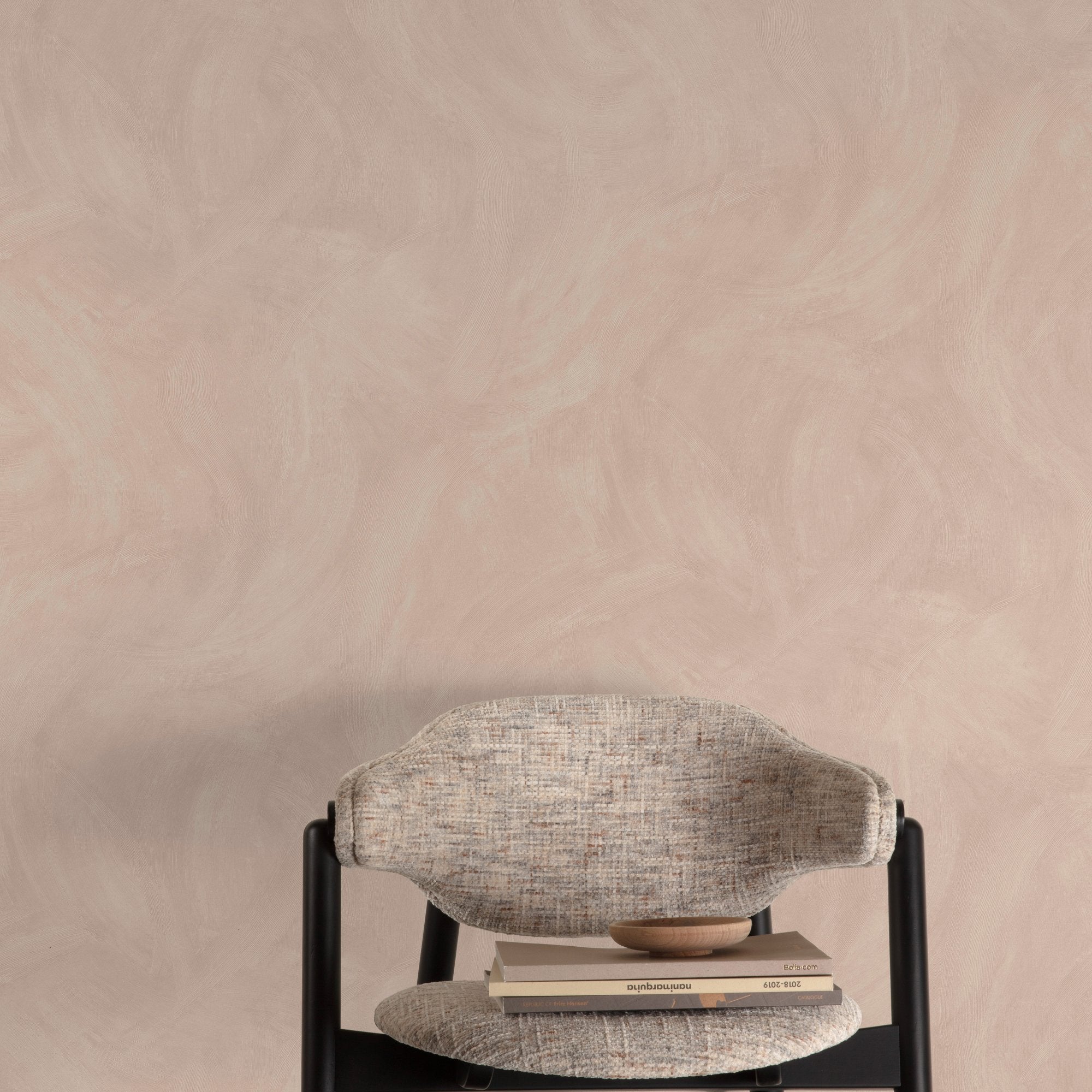 Authentic Plaster Plain Wallpaper in pink color - pattern number A78712 - by Grandeco in the Textured Vibes collection